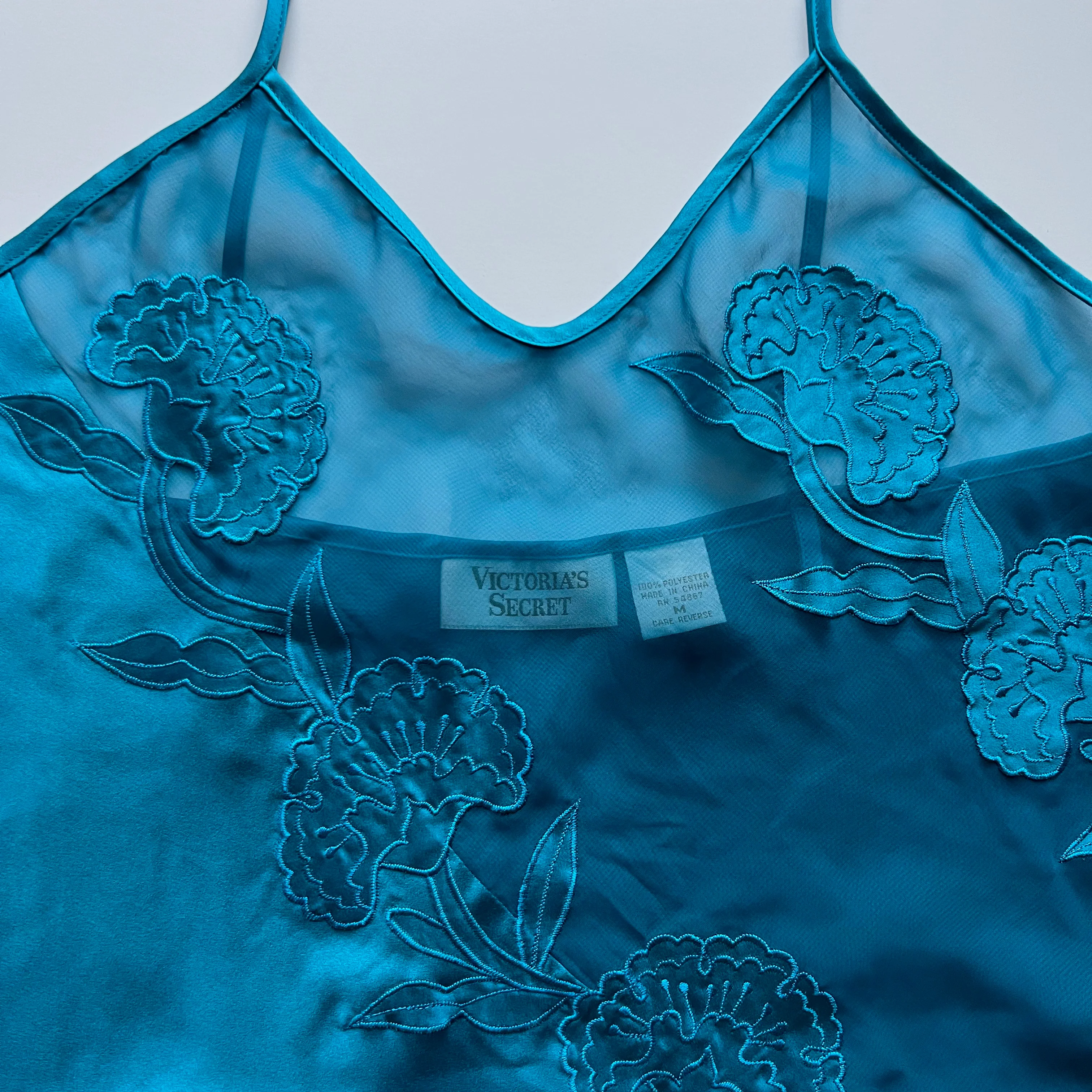 80s/90s Blue Mesh Panel Dress By Victoria’s Secret Gold Label - Image 4