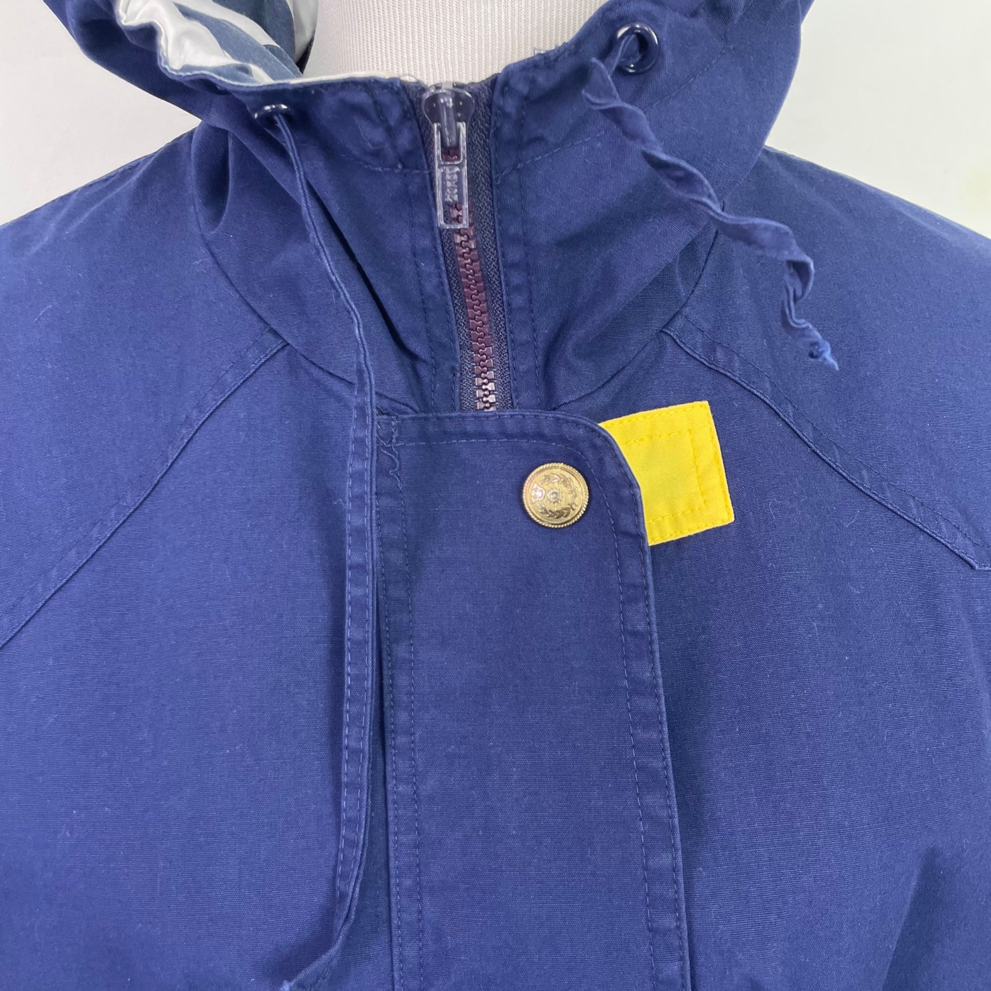 80s/90s Blue Oversized Hooded Full Zip Mid Length Jacket By Londontowne - Image 5
