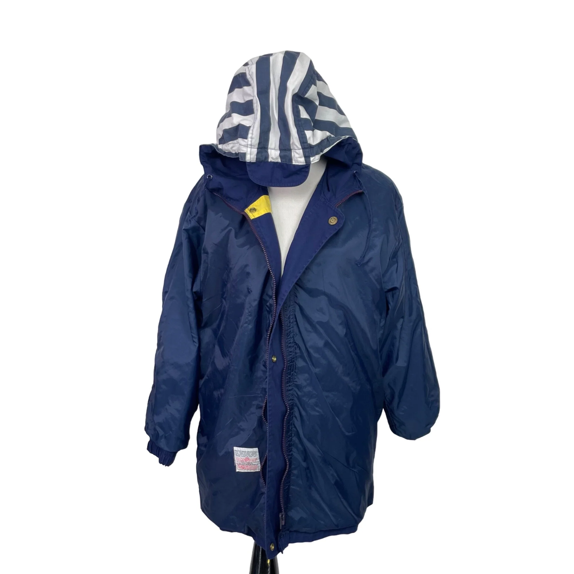 80s/90s Blue Oversized Hooded Full Zip Mid Length Jacket By Londontowne - Image 6
