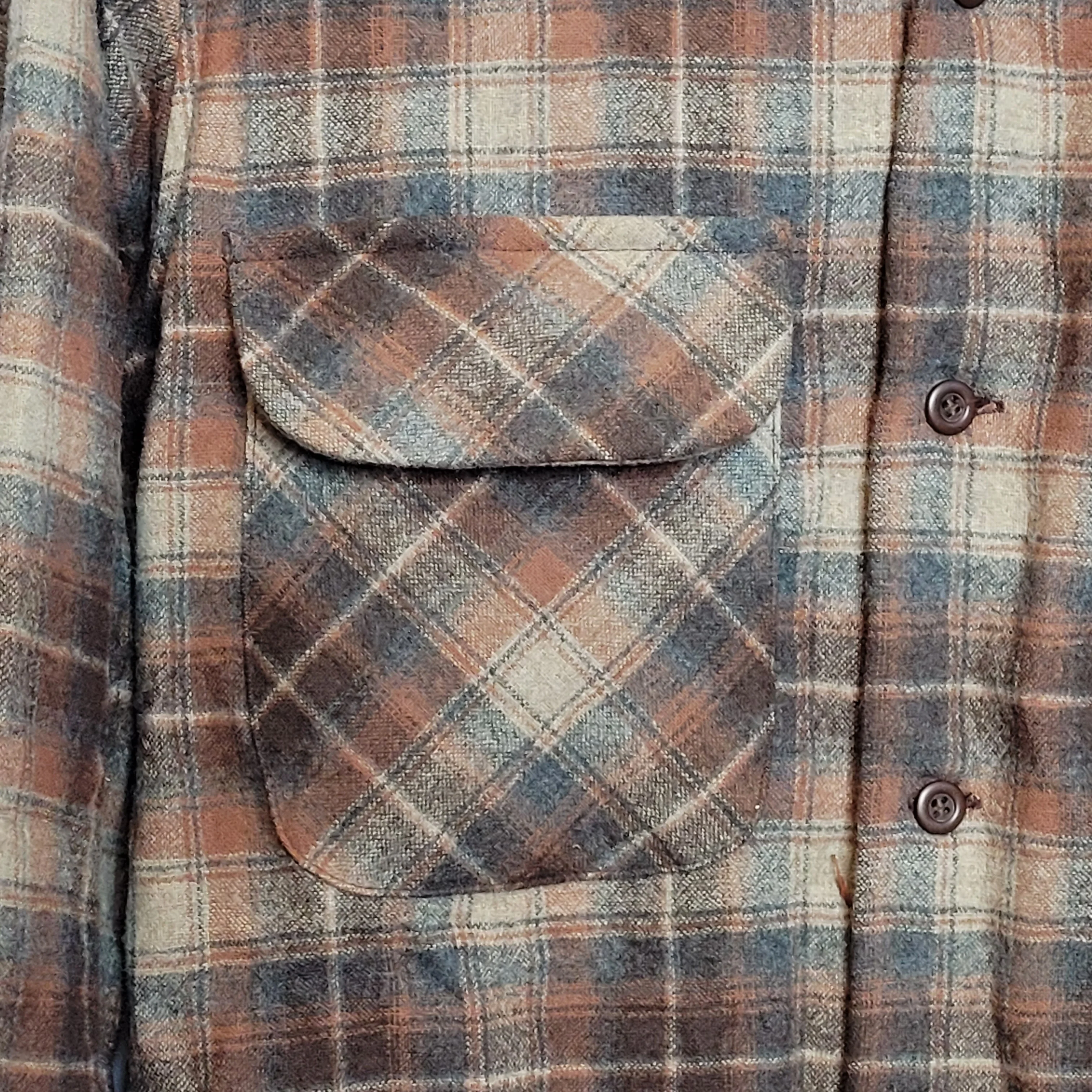 80s/90s Board Shirt Brown Adult Sm Original Inspection Tag By Pendleton - Image 3