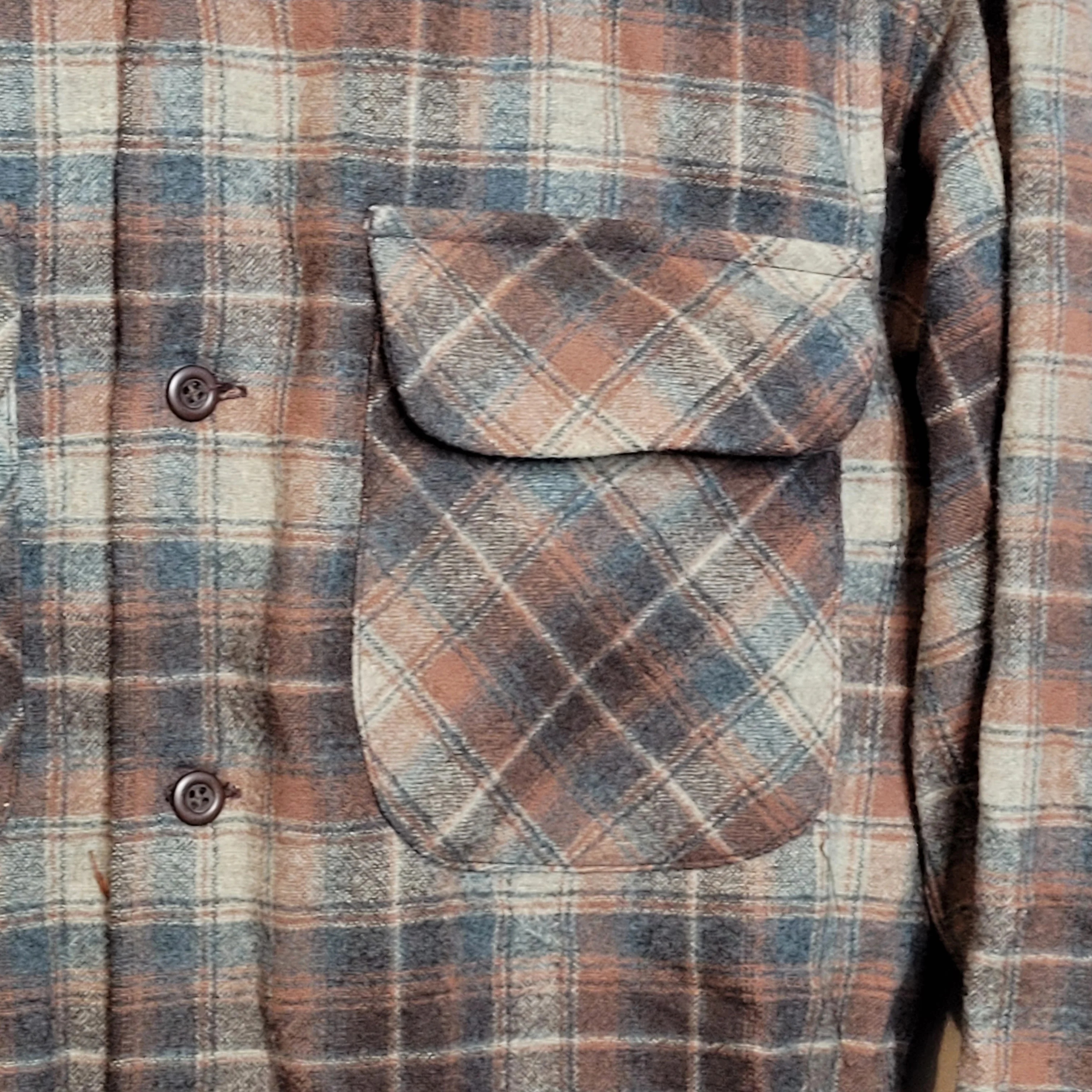 80s/90s Board Shirt Brown Adult Sm Original Inspection Tag By Pendleton - Image 4