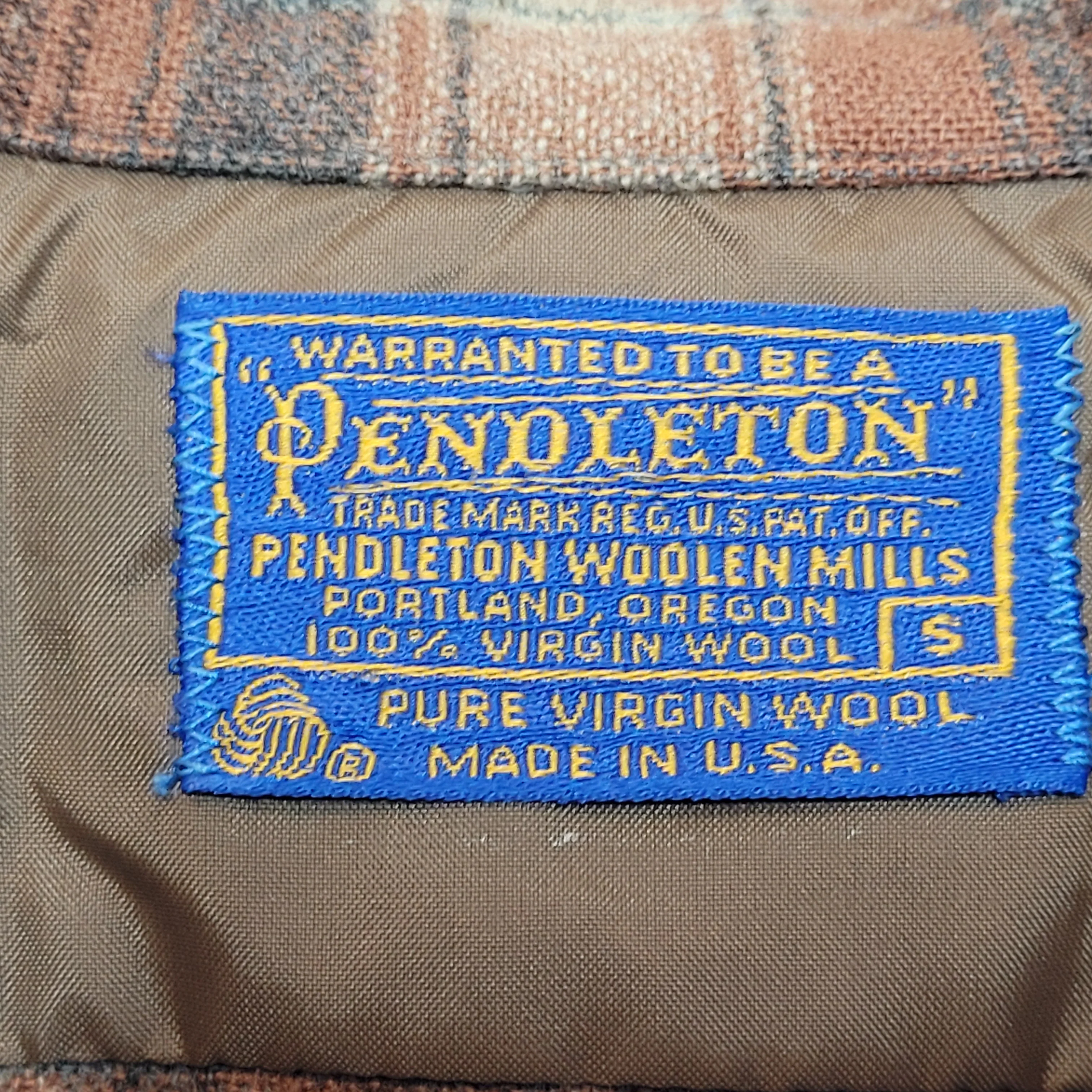 80s/90s Board Shirt Brown Adult Sm Original Inspection Tag By Pendleton - Image 5