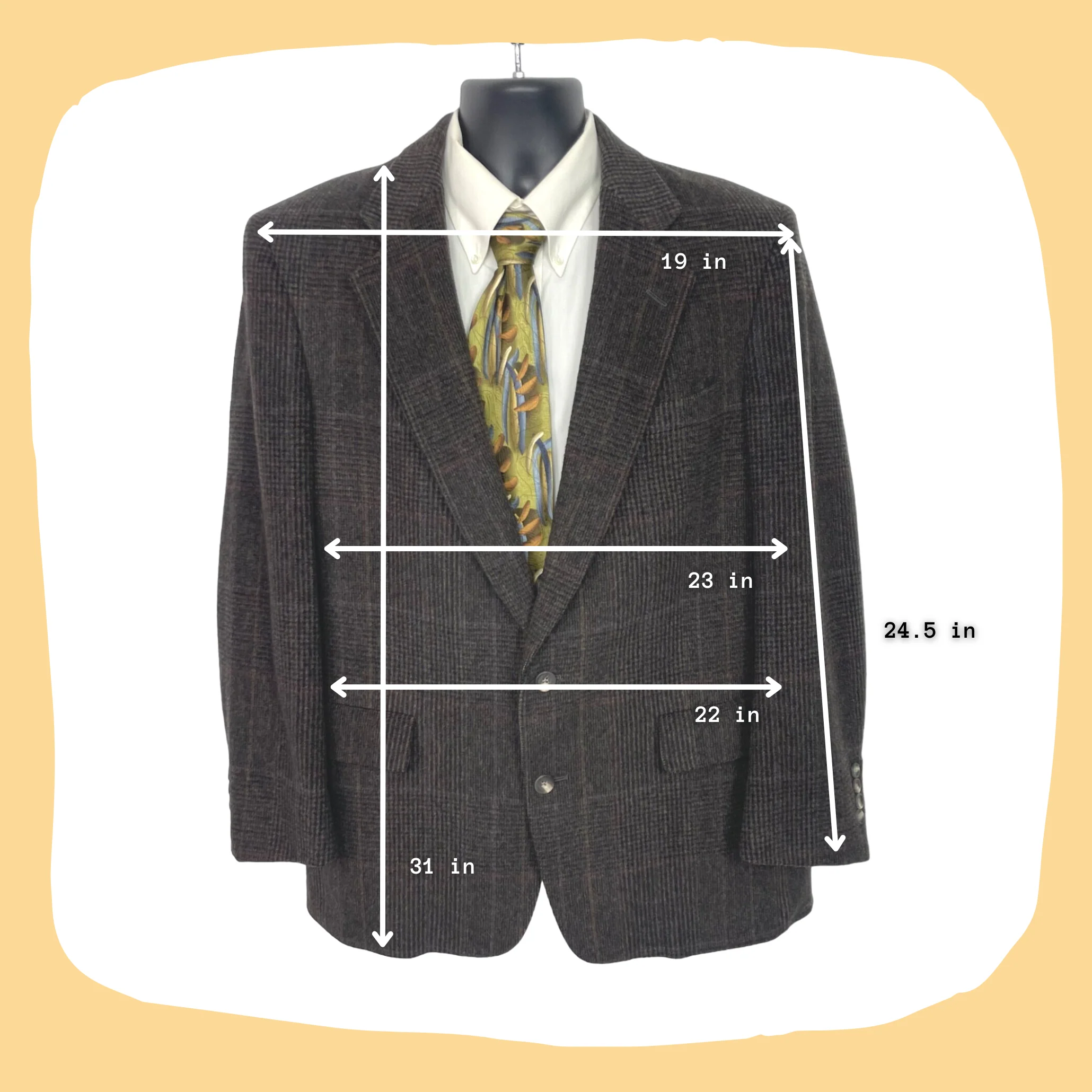 80s/90s Brown And Black Plaid 2 Button Single Vent Blazer By Austin Reed - Image 3