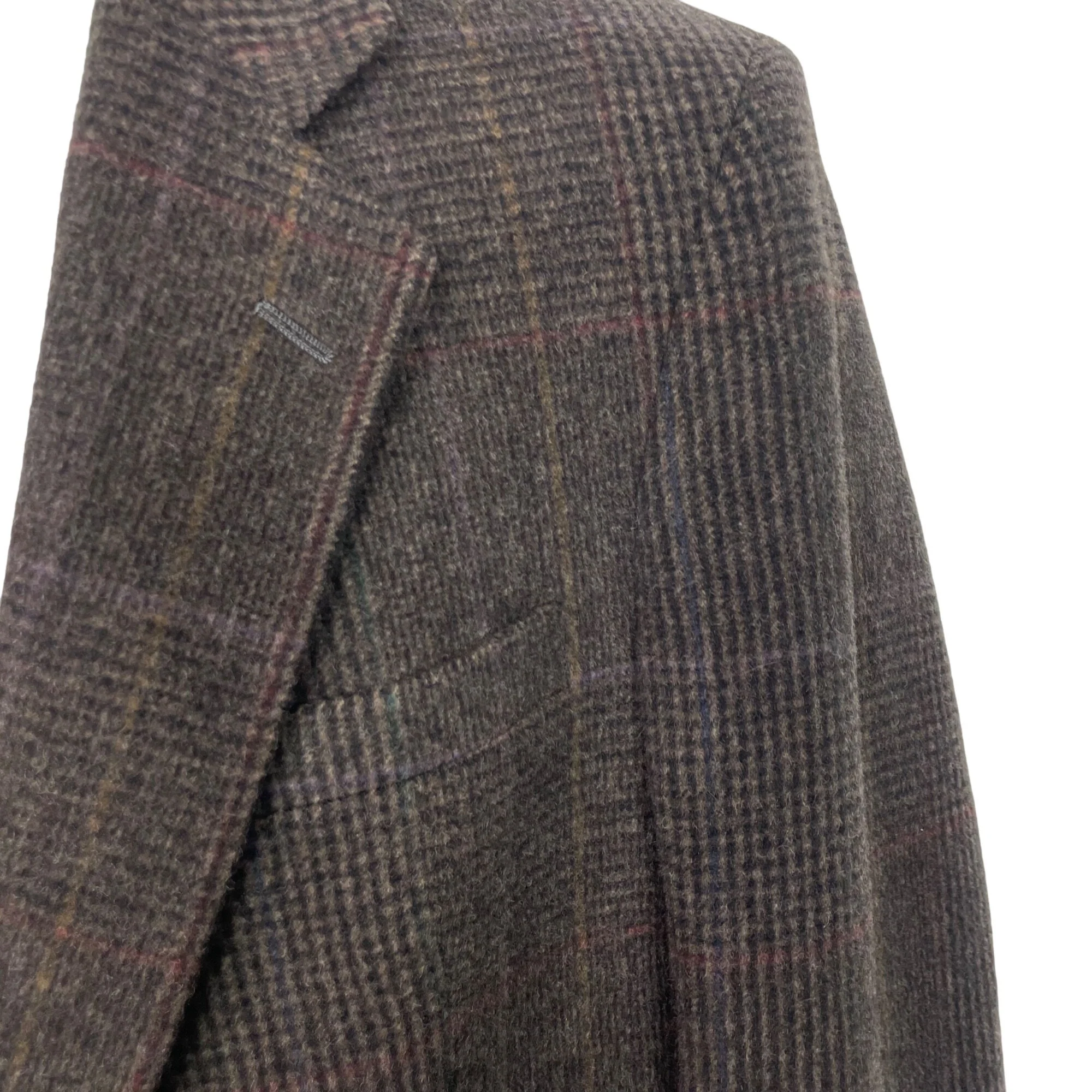 80s/90s Brown And Black Plaid 2 Button Single Vent Blazer By Austin Reed - Image 4