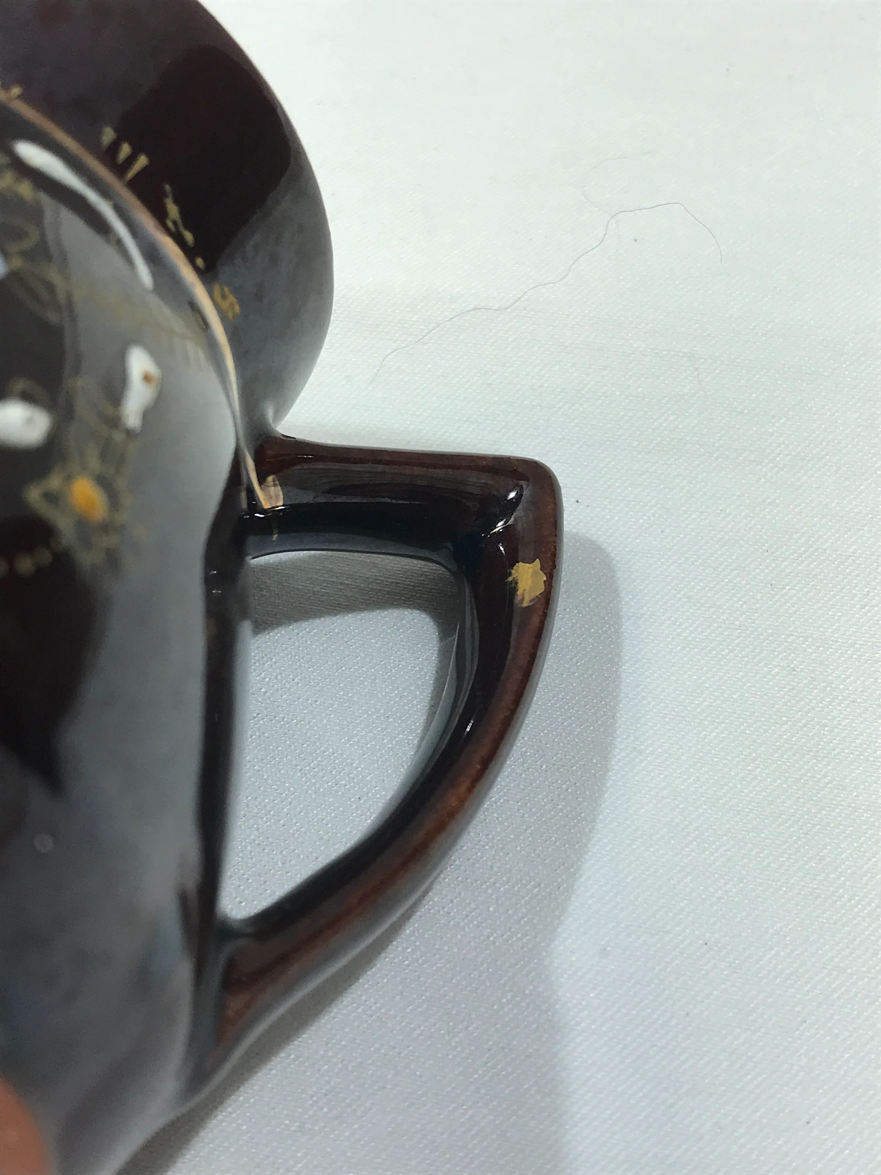 80s/90s Brown Ceramic Tea Or Coffee Pitcher Carafe Creamer - Image 11