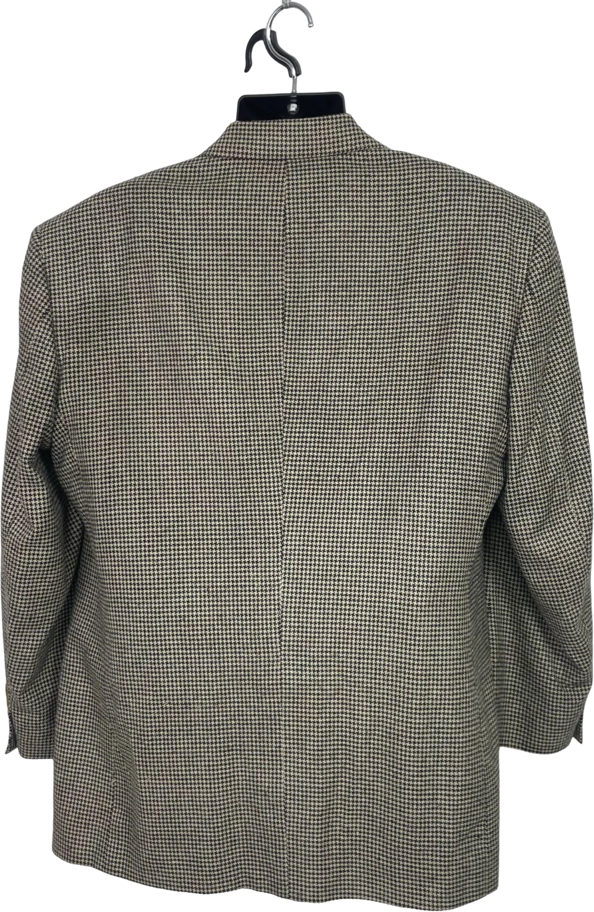 80s/90s Brown Houndstooth 2 Button Ventless Sport Coat By Chuck Hines - Image 2