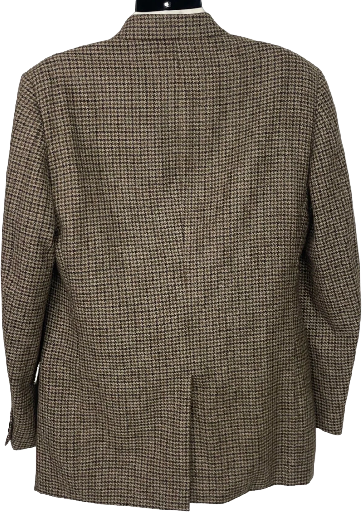 80s/90s Brown Houndstooth Wool Blend Sport Coat Jacket 42l By Coach - Image 2