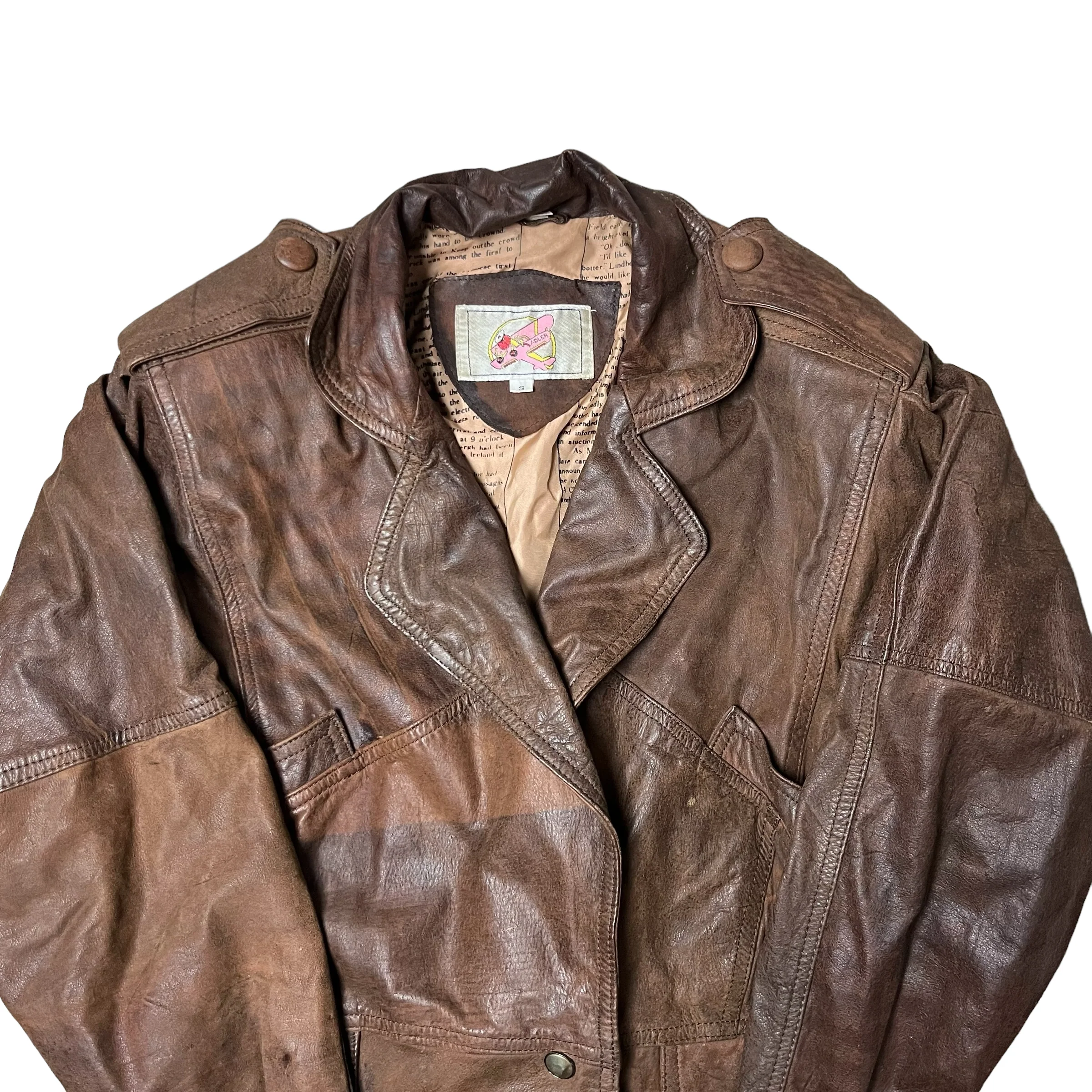 80s/90s Brown Leather Flight Style Jacket - Image 3