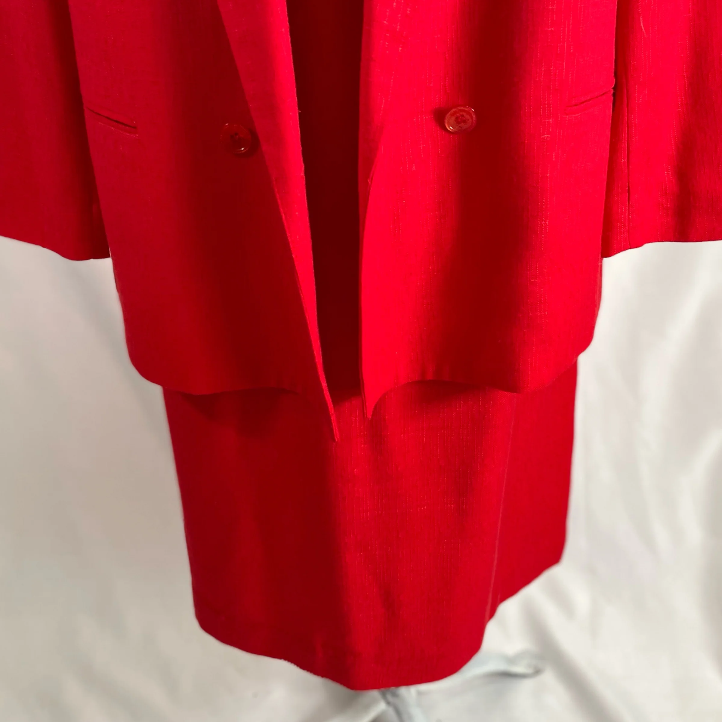 80s/90s Candy Apple Red Double Breast Skirt Suit - Image 8