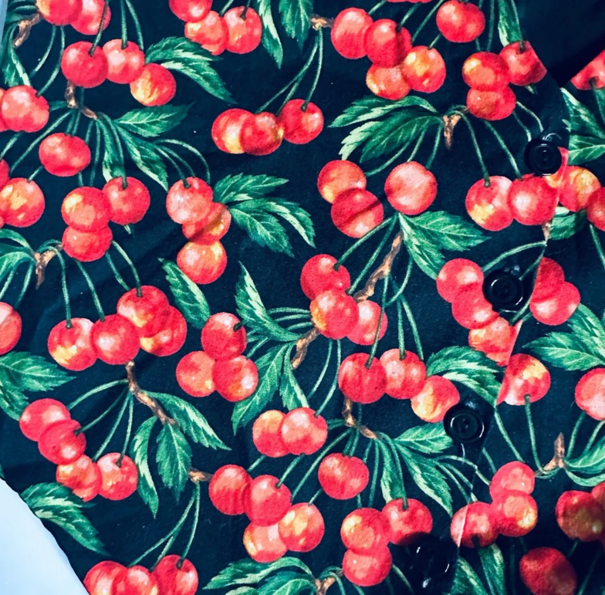 80s/90s Cherry Printed Retro Waistcoat Vest By Sostanza - Image 7