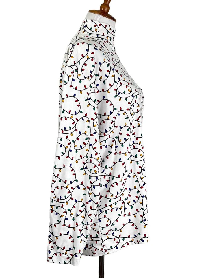 80s/90s Christmas Lights Mock Turtleneck Xl By Holiday Time - Image 5