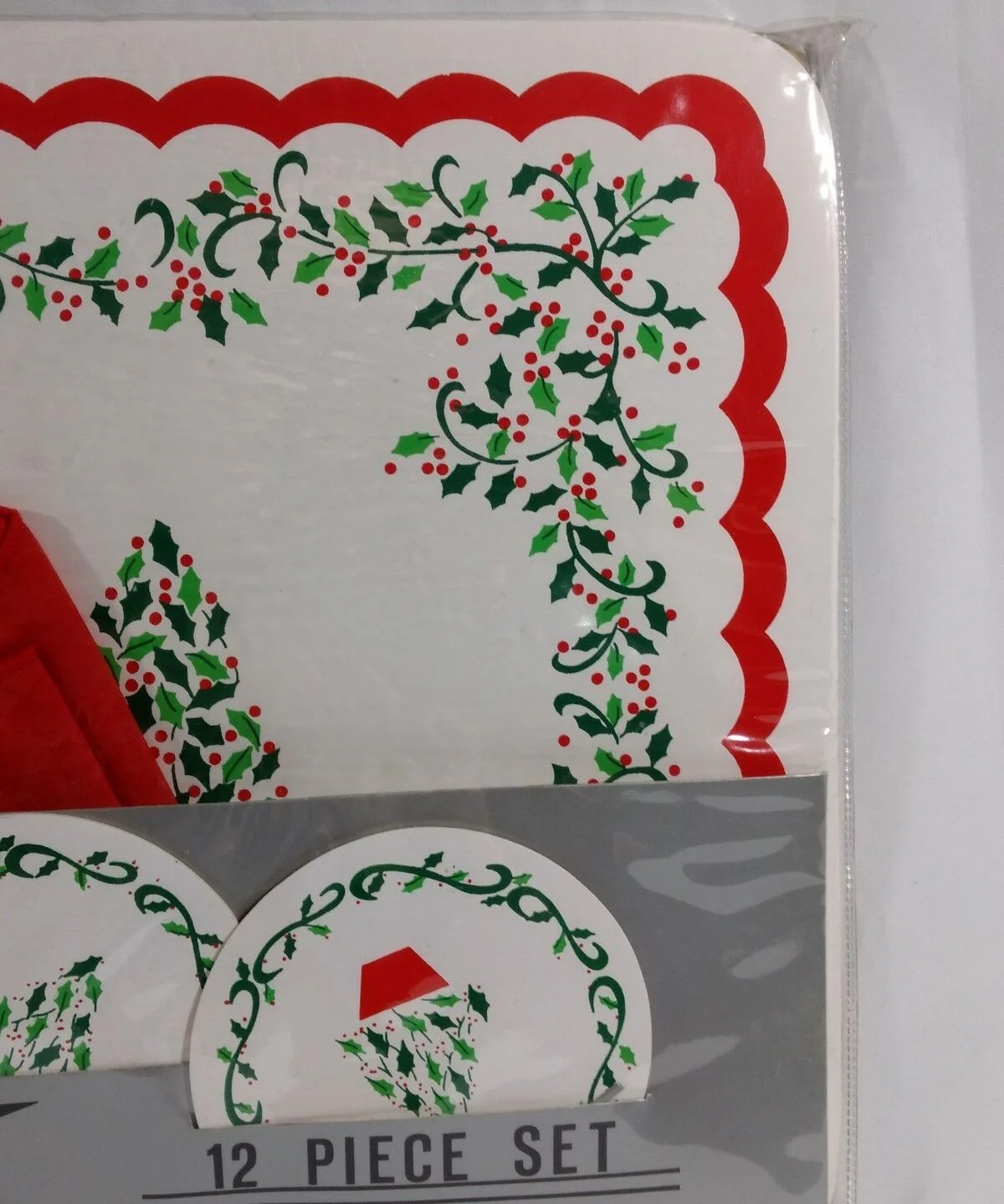 80s/90s Christmas Place Settings Placement Napkins Coaster By Lintex - Image 4