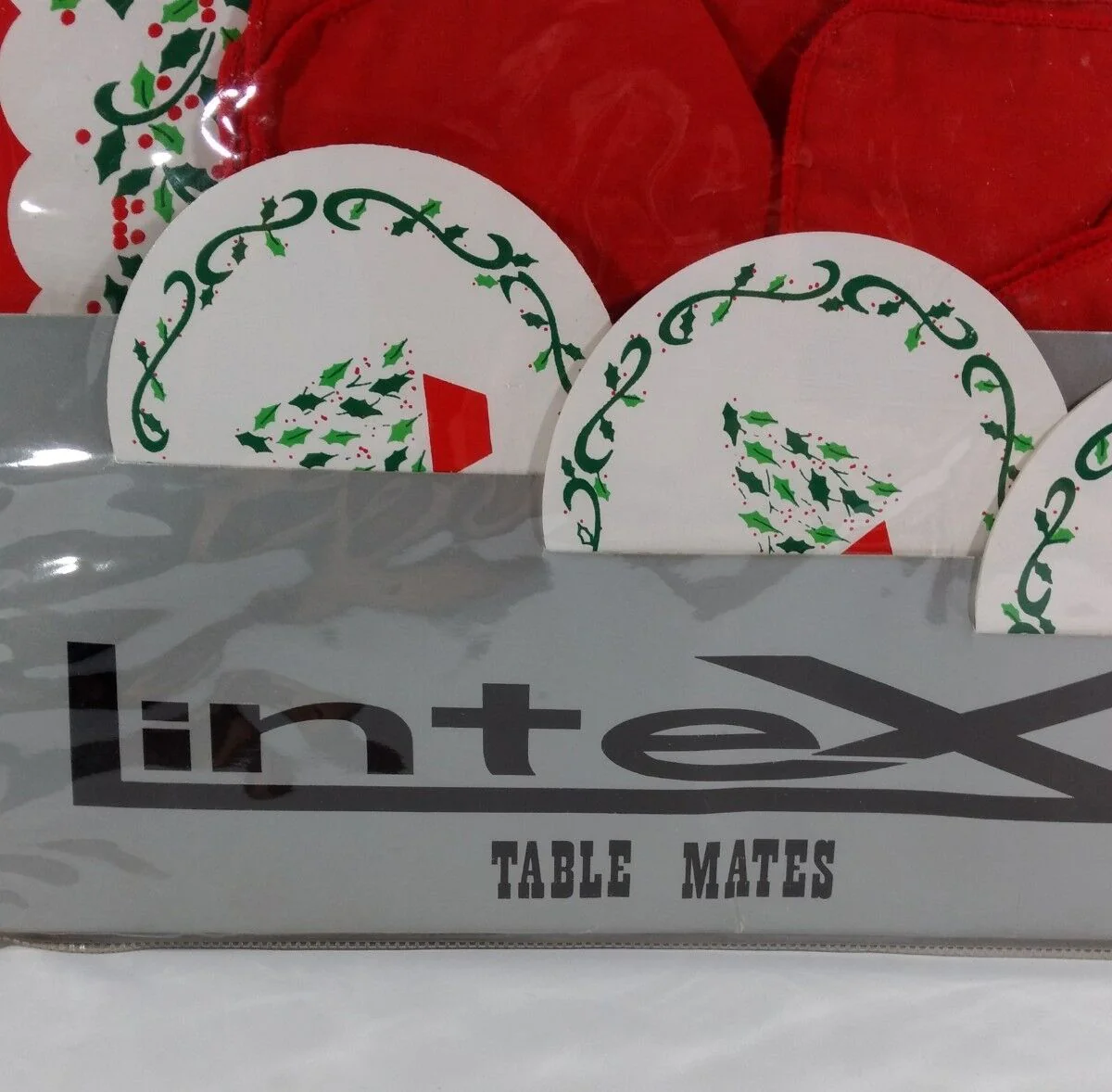 80s/90s Christmas Place Settings Placement Napkins Coaster By Lintex - Image 5
