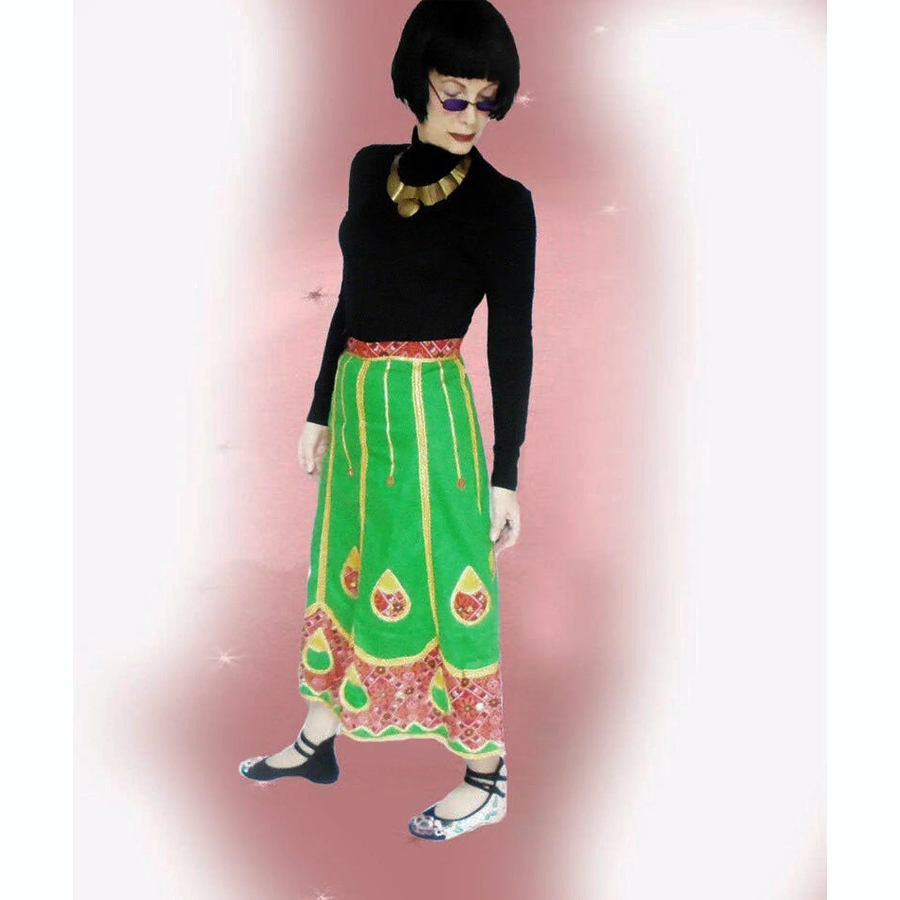 80s/90s Christmas Skirt Holiday Banjara Skirt by Modern Enterprise - Image 8