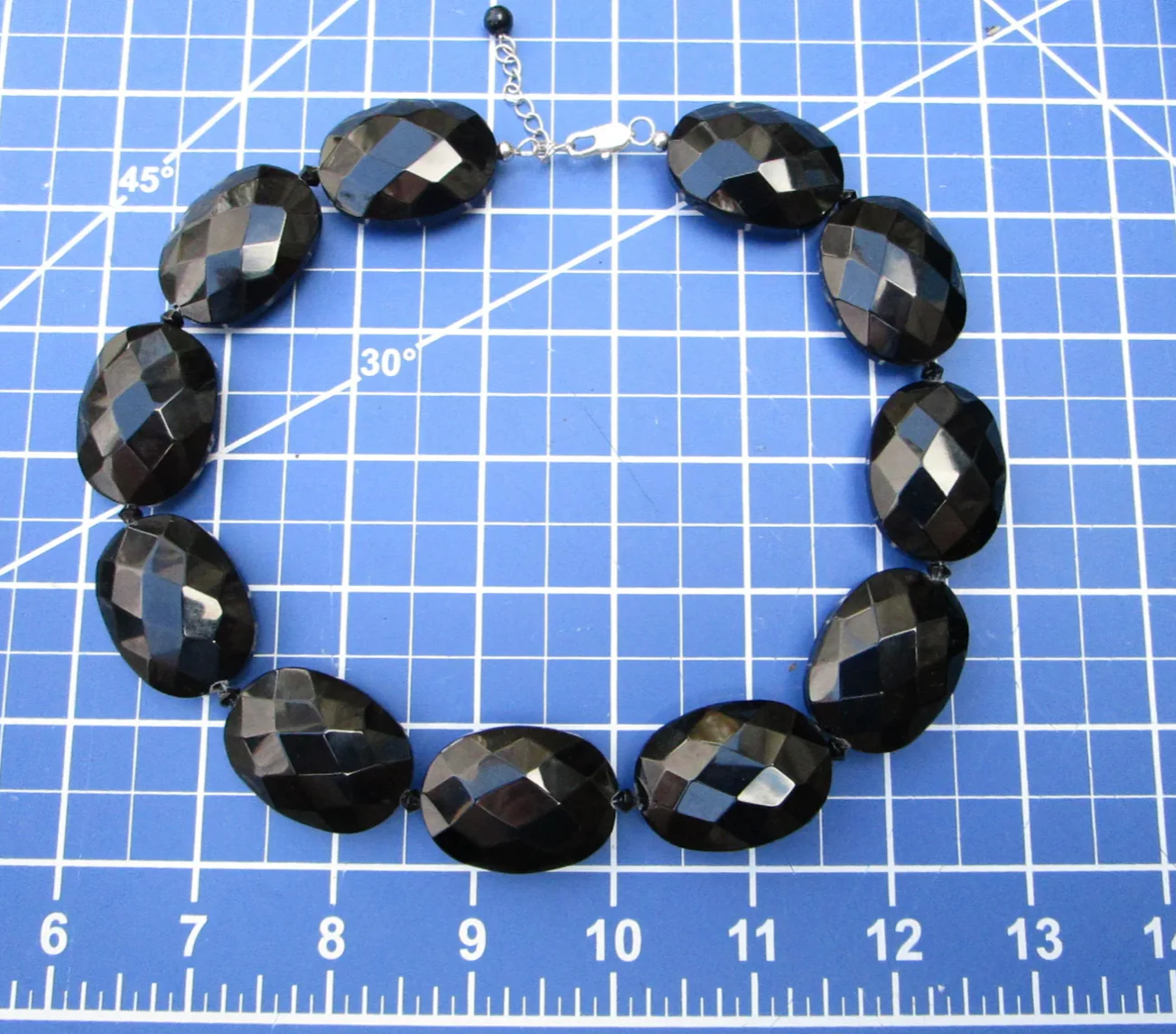 80s/90s Chunky Black Glass Choker With Huge Beads - Image 4
