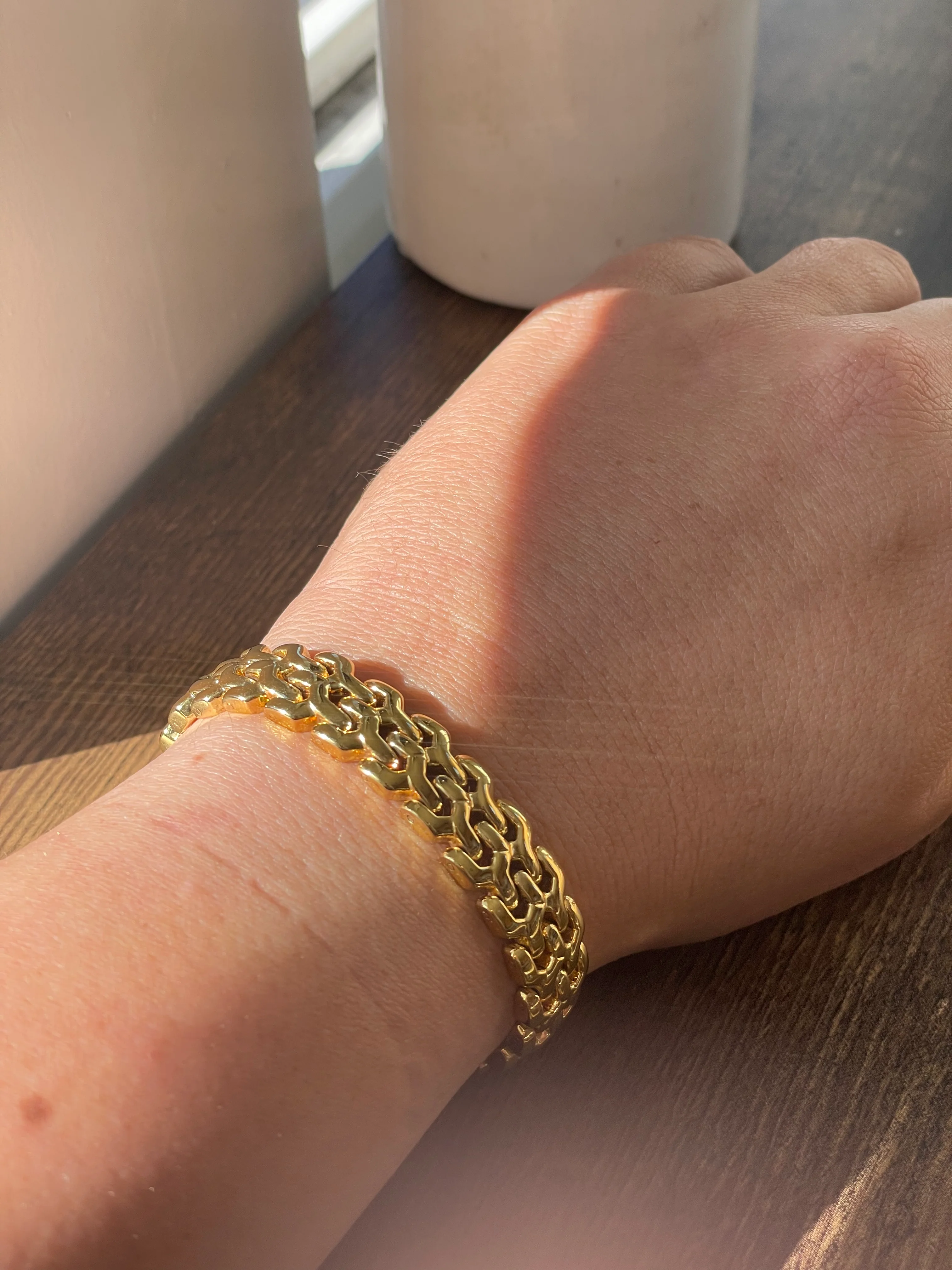 80s/90s Chunky Gold Link Bracelet - Image 5