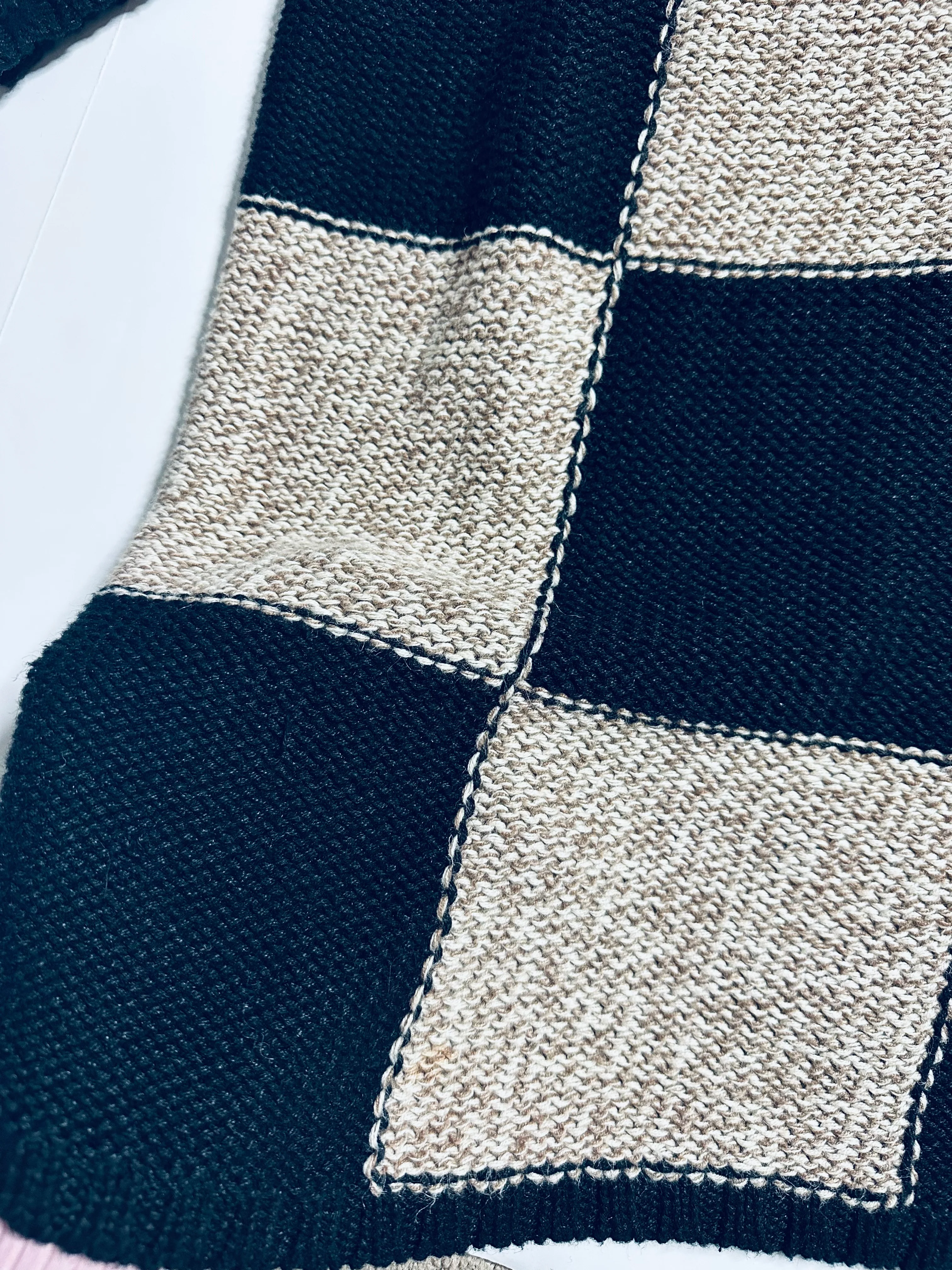 80s/90s Chunky Heavy Knit Colorblock Tunic Sweater By Paul Harris Design - Image 8