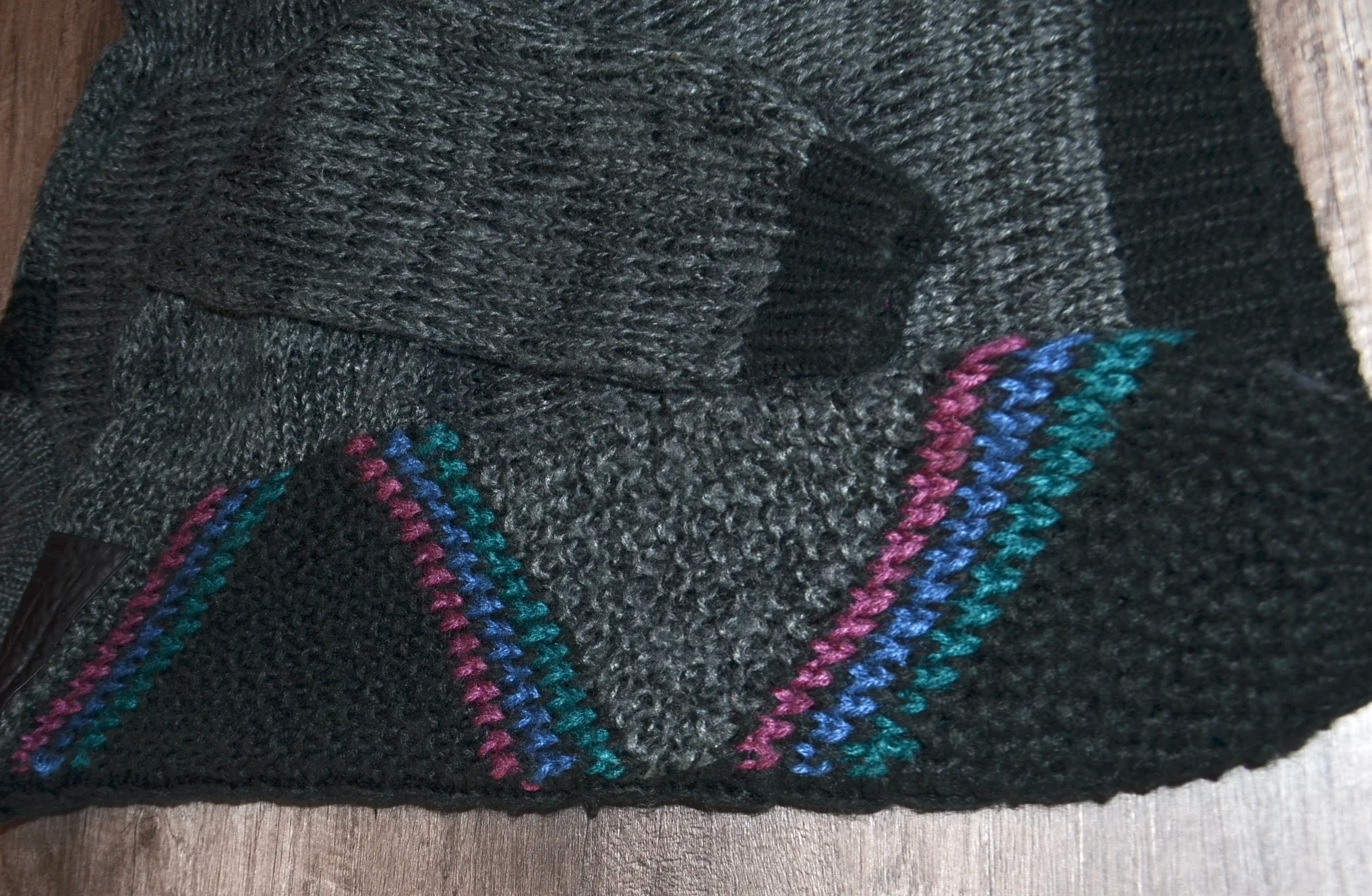 80s/90s Chunky Knit Oversized Sweater Leather Patch By Street Scene - Image 9