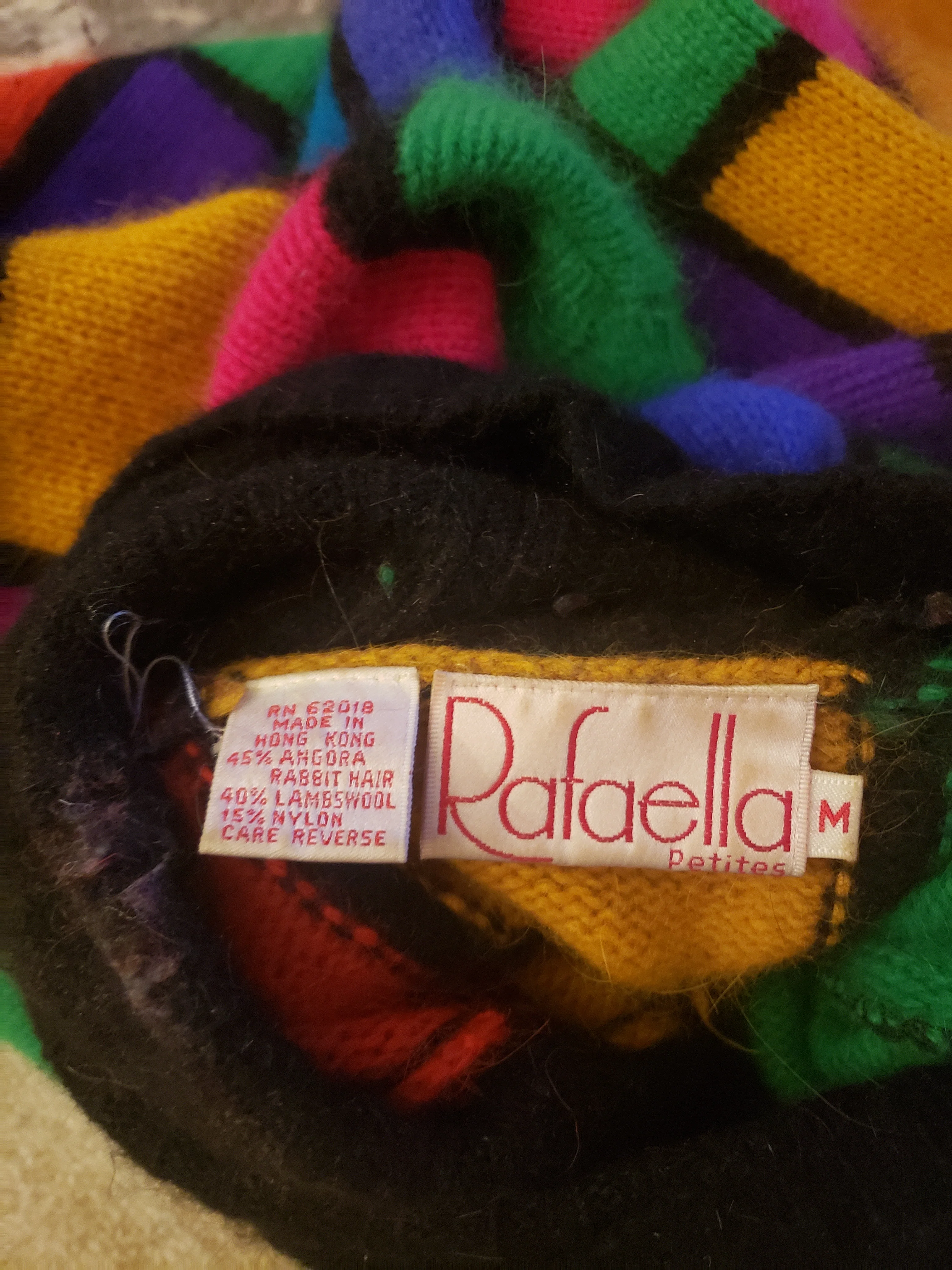 80s/90s Colorful Angora Sweater By Rafaella - Image 3