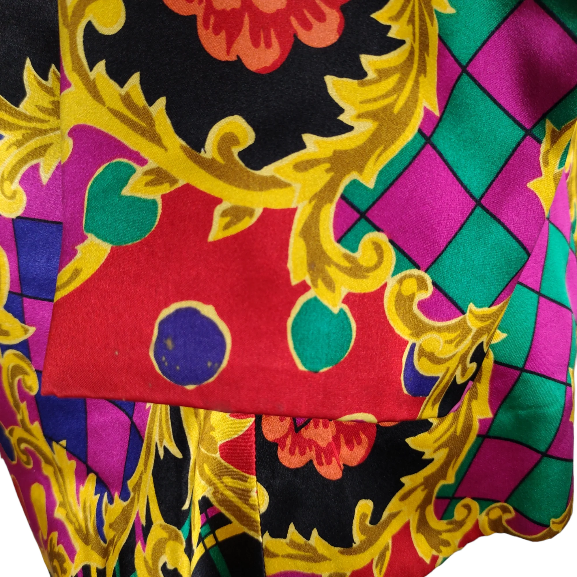 80s/90s Colorful Mixed Print Peplum Blazer Jacket By Rimini - Image 6