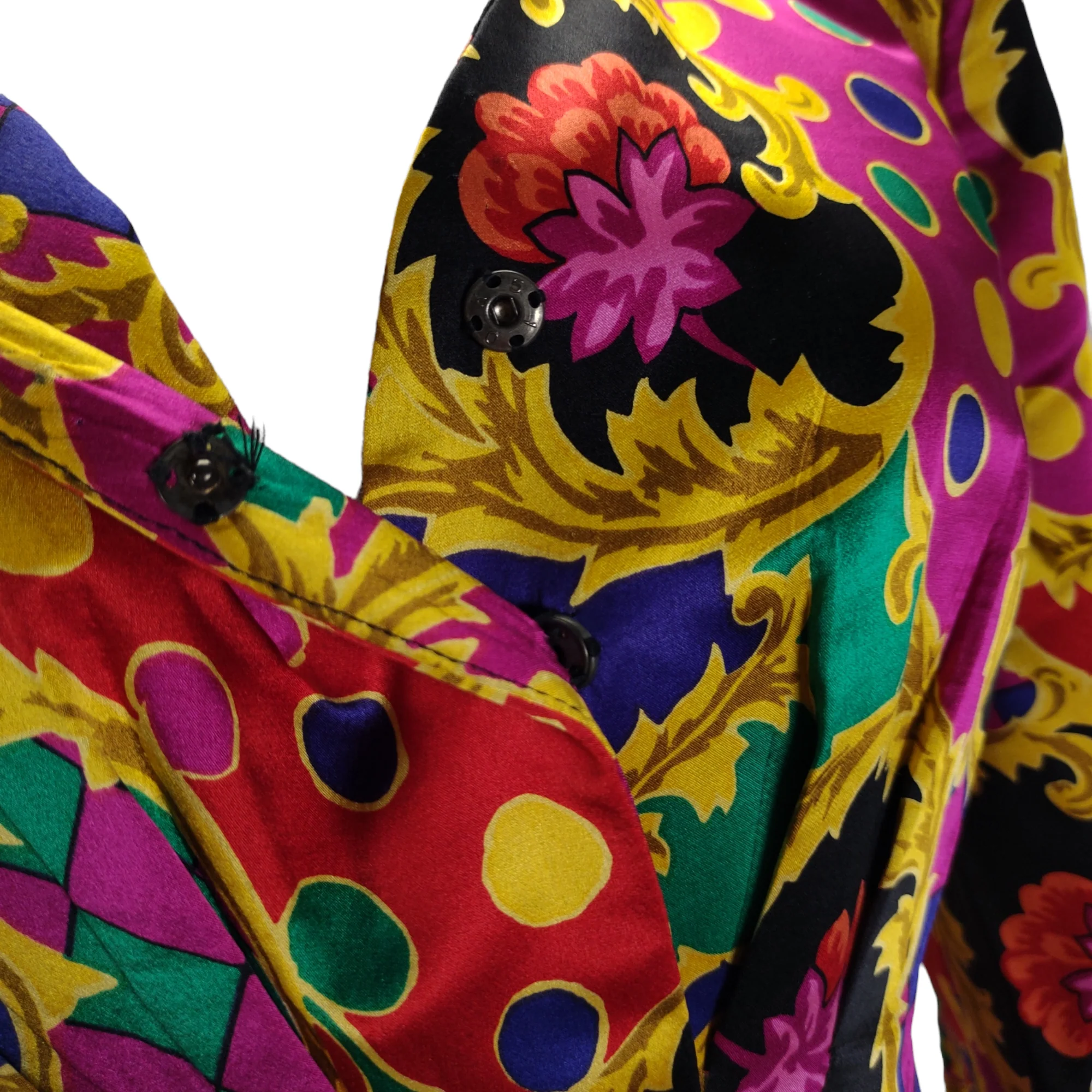 80s/90s Colorful Mixed Print Peplum Blazer Jacket By Rimini - Image 8