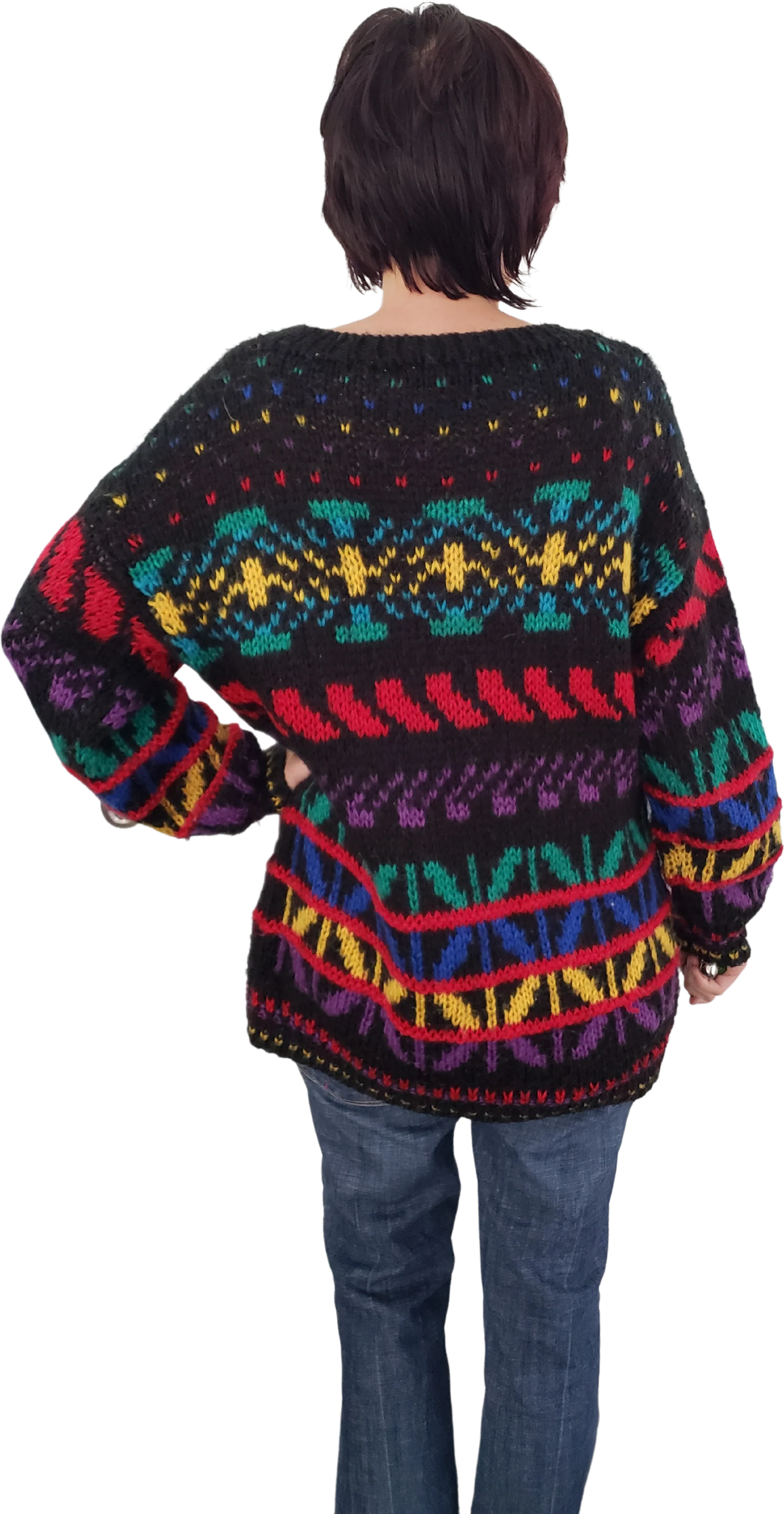 80s/90s Colorful Sweater by L Simsbury - Image 2