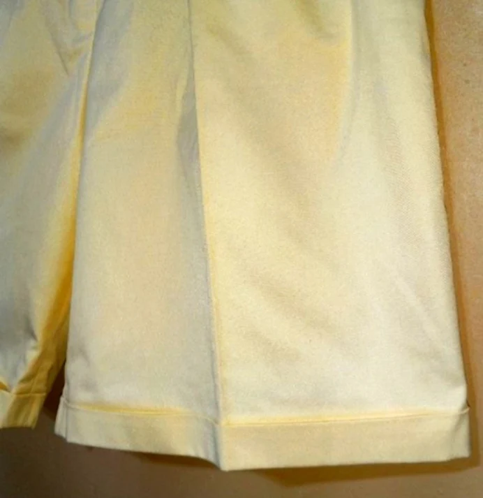 80s/90s Cotton Polyester Pastel Yellow Mom Shorts By Giorgio Sant' Angelo - Image 5