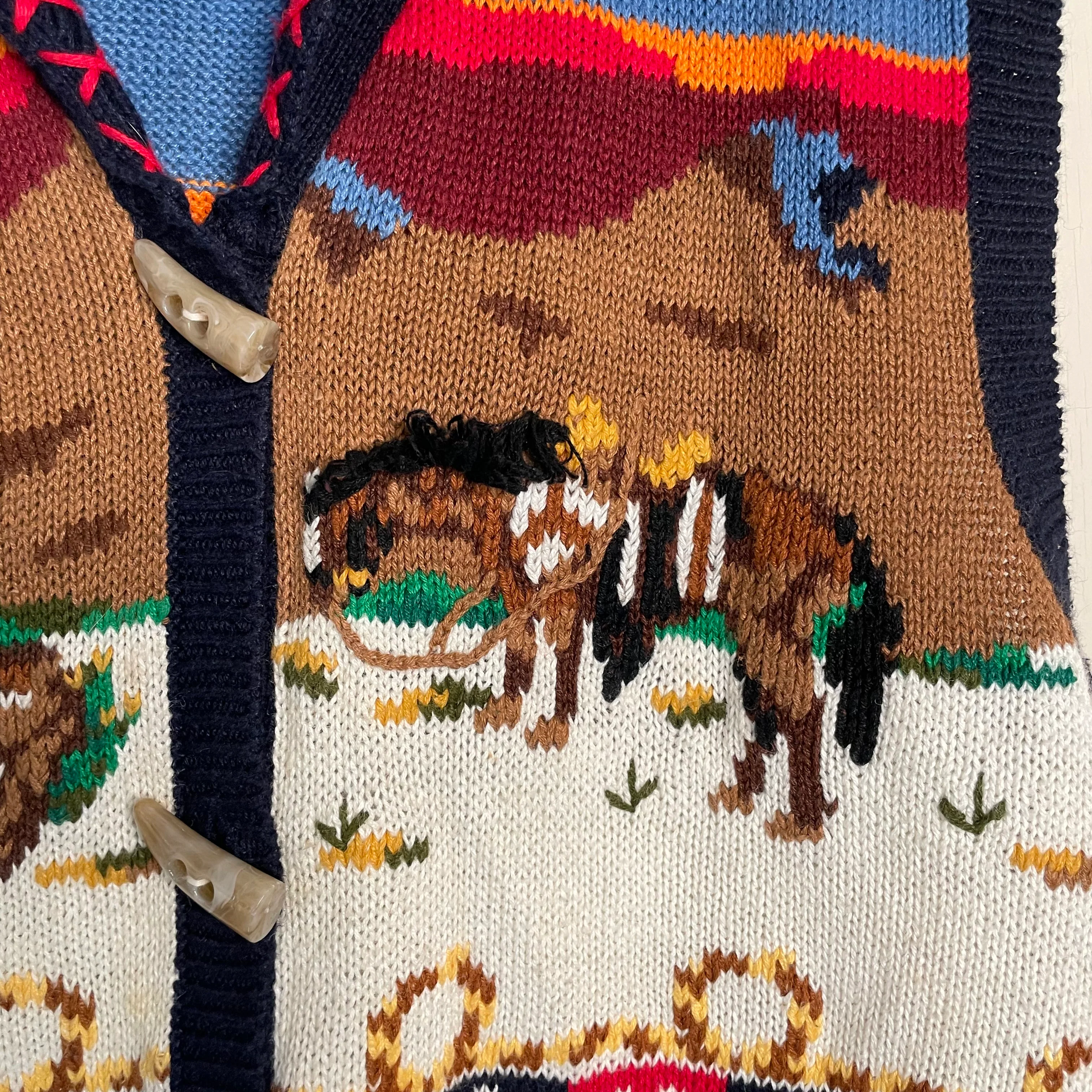 80s/90s Cowboy Western Novelty Swester Vest Cardigan By The Eagle's Eye - Image 5
