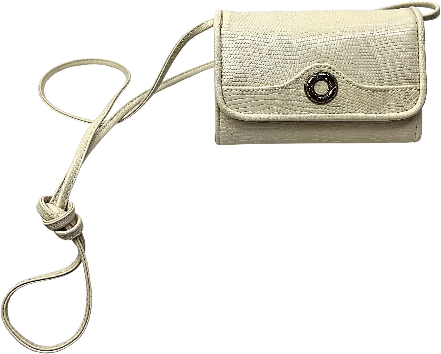 80s/90s Cream Snakeskin Accordion Mini Crossbody Bag By Dolce Vista