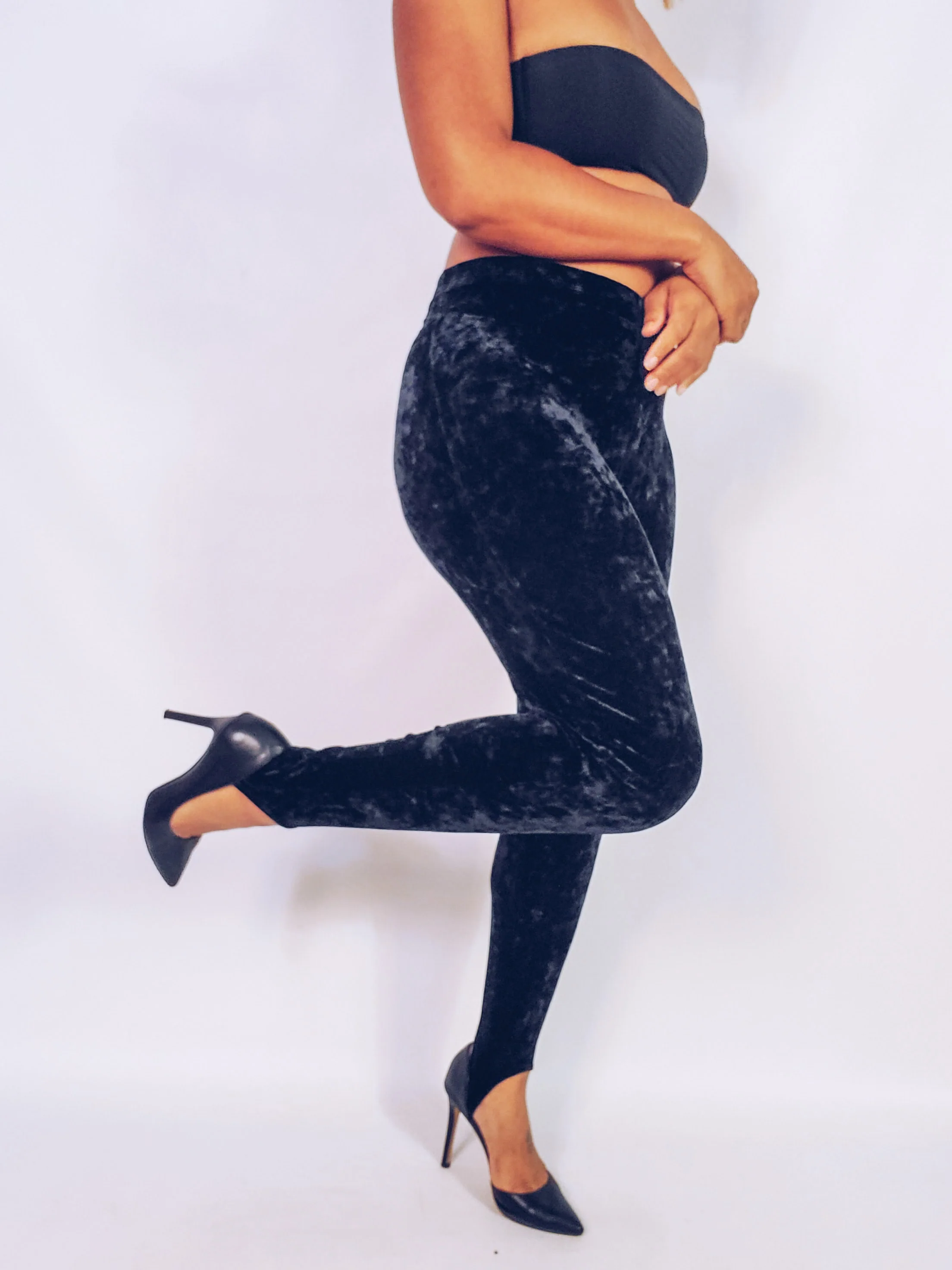 80s/90s Crushed Velvet Stirrups By Body Action Design - Image 3