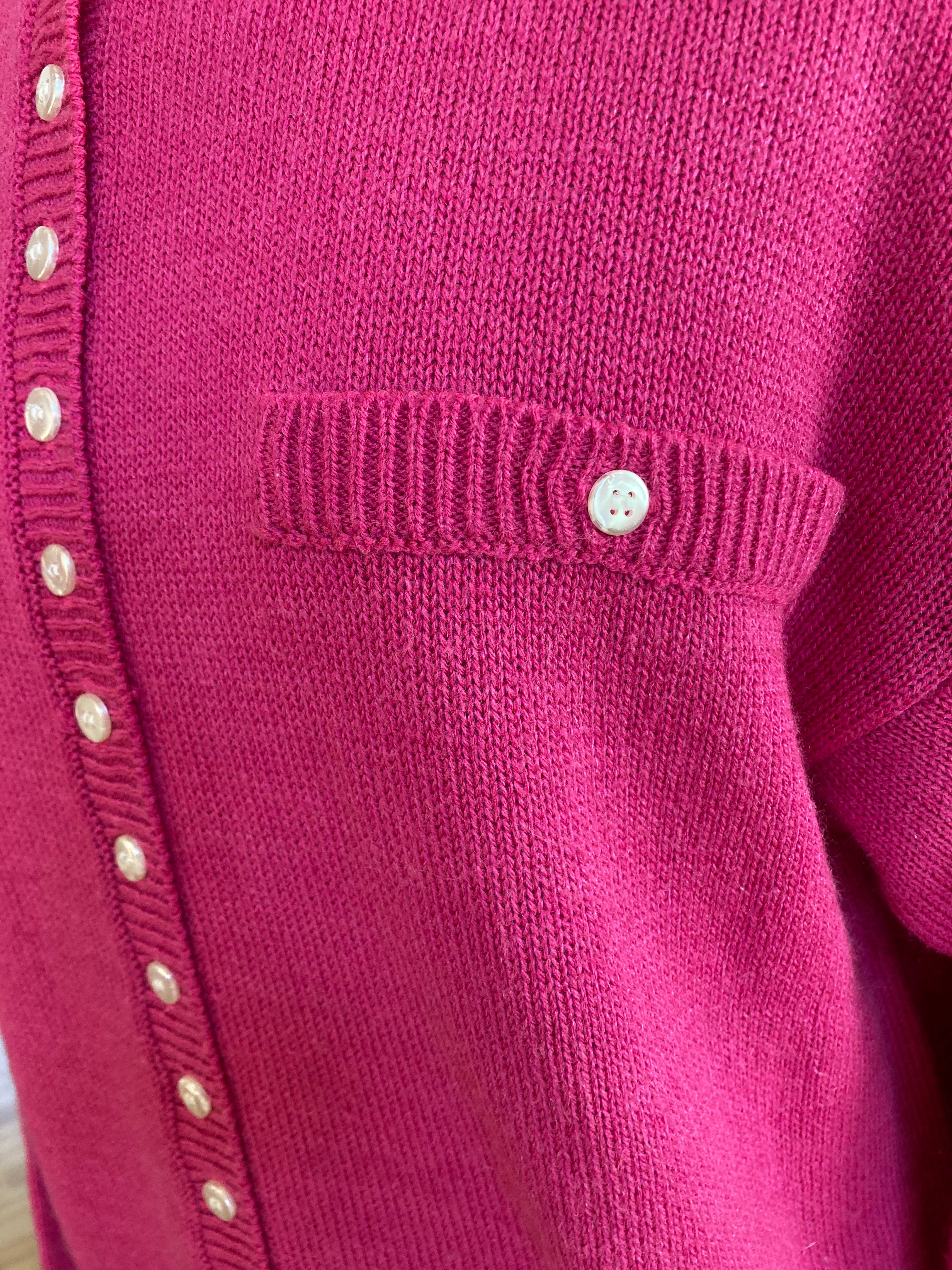 80s/90s Cute Barbie Pink Button Front Sweater by Lerner - Image 4