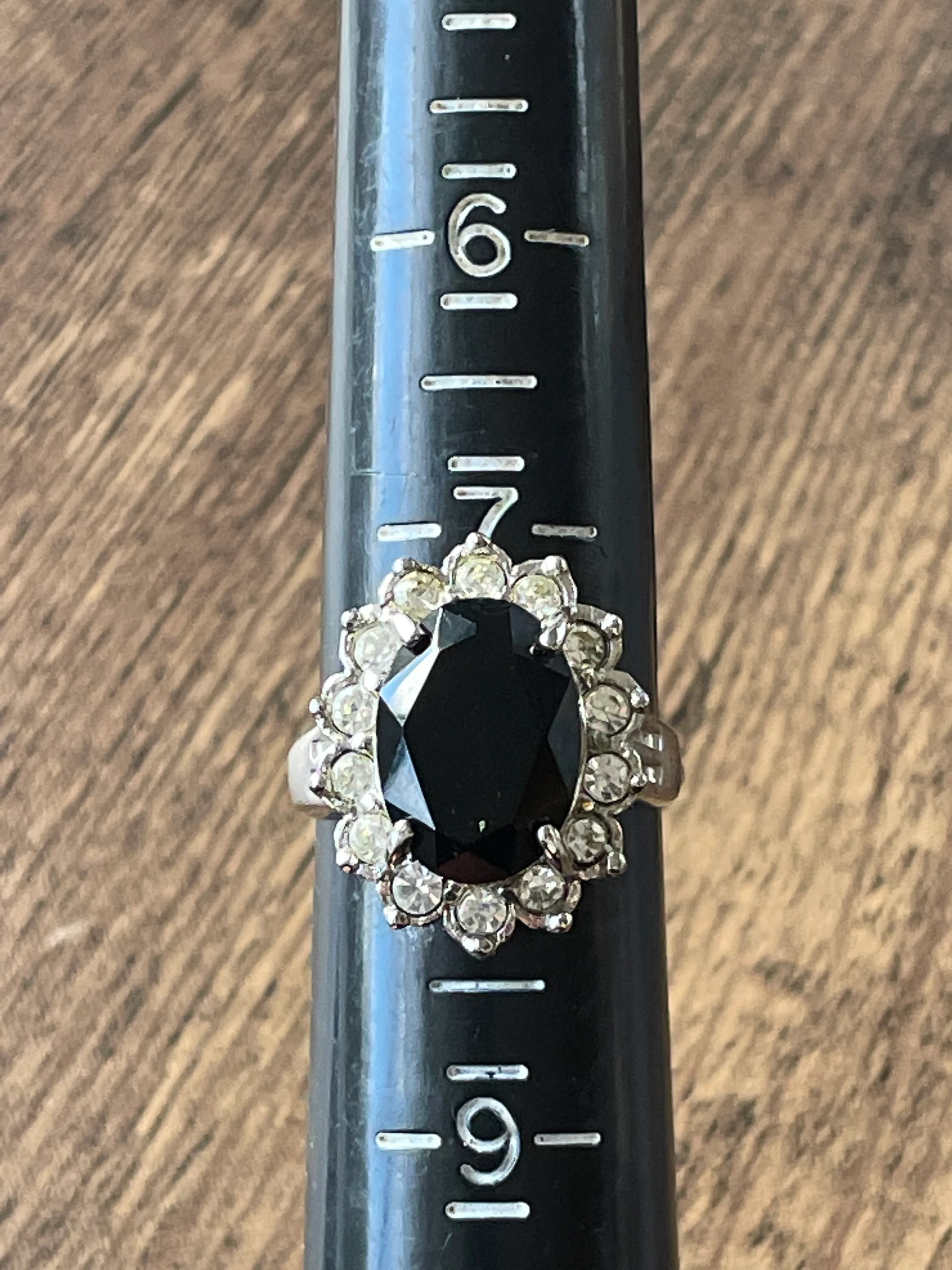 80s/90s Cz Andblack Rhinestone Cocktail Ring By Avon - Image 12