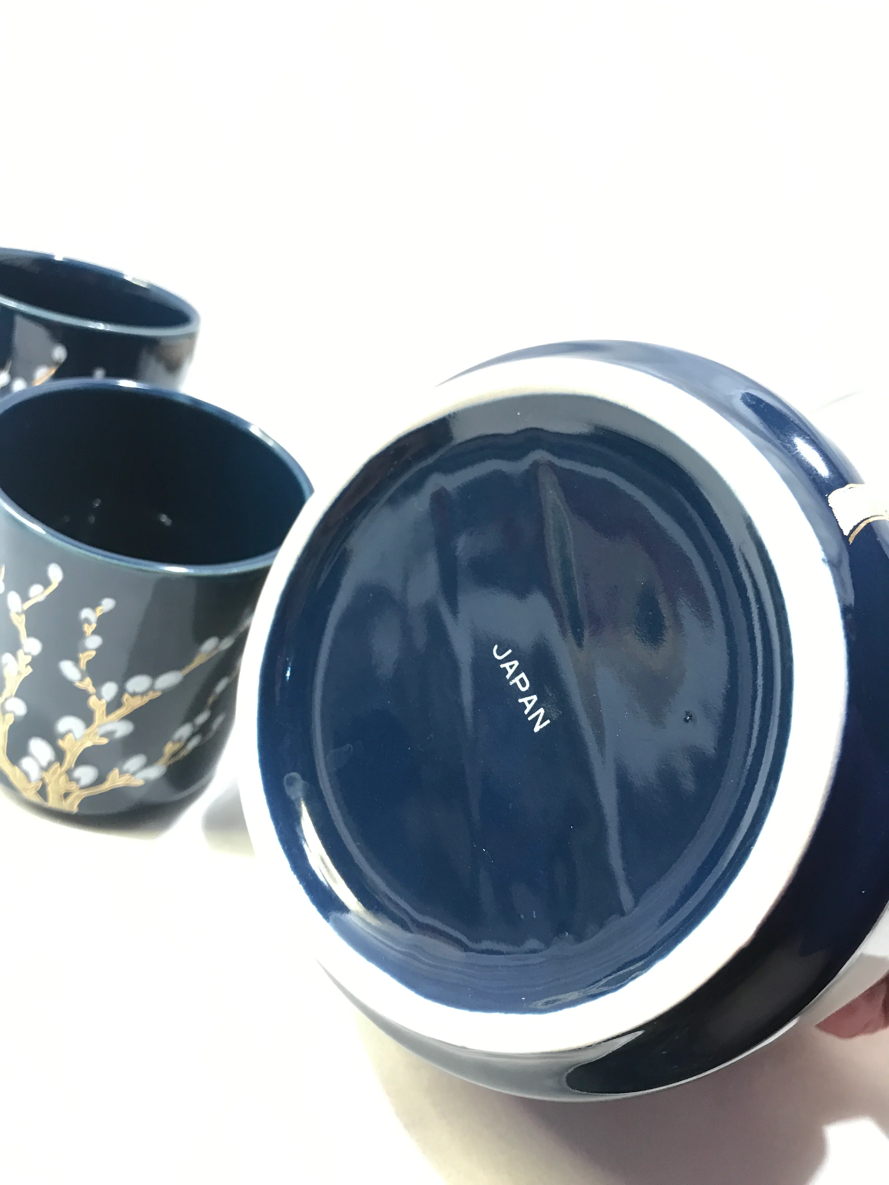 80s/90s Dark Blue Ceramic Tea Or Coffee Service For Four - Image 10