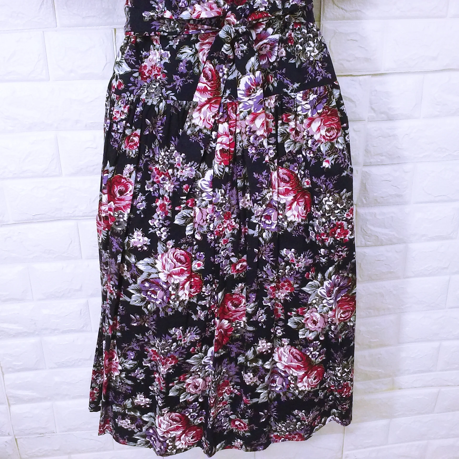 80s/90s Dark Floral Secretary Granny Lace Prairie Dress By Brandywine Creek Made In Philippines - Image 10