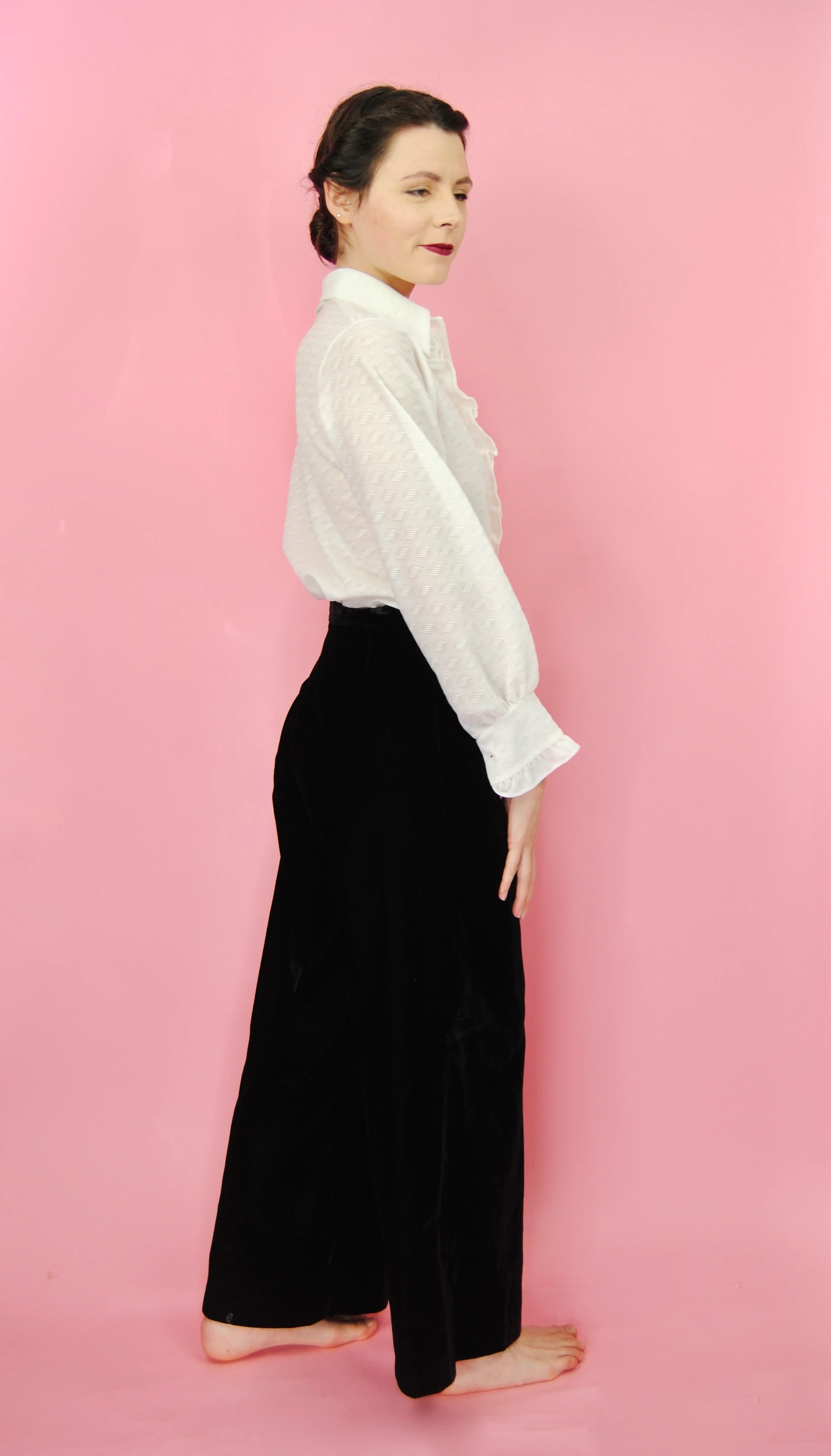 80s/90s Deep Burgundy (almost Black) Velvet Pants By Rafaella - Image 5