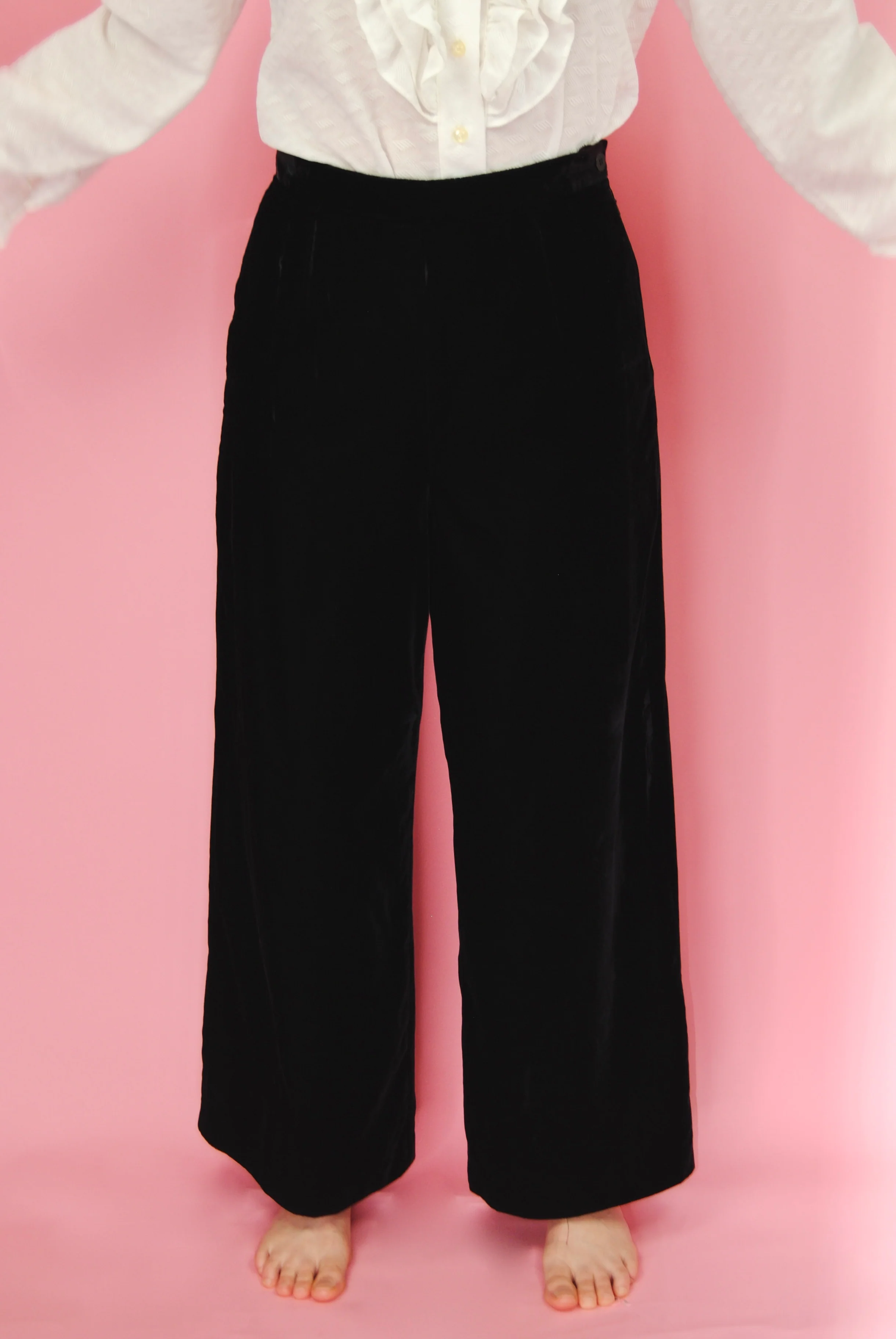 80s/90s Deep Burgundy (almost Black) Velvet Pants By Rafaella - Image 7