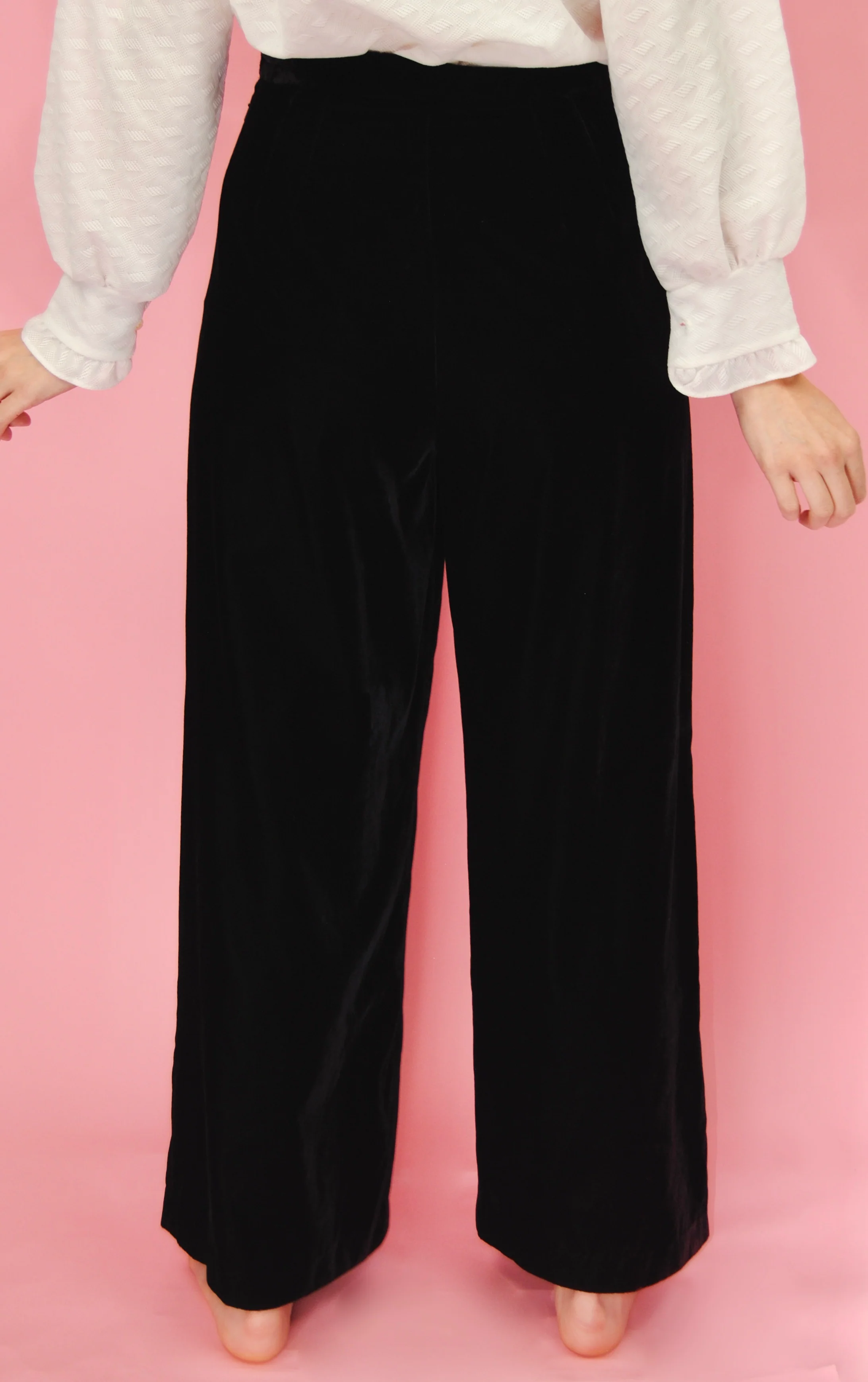 80s/90s Deep Burgundy (almost Black) Velvet Pants By Rafaella - Image 9