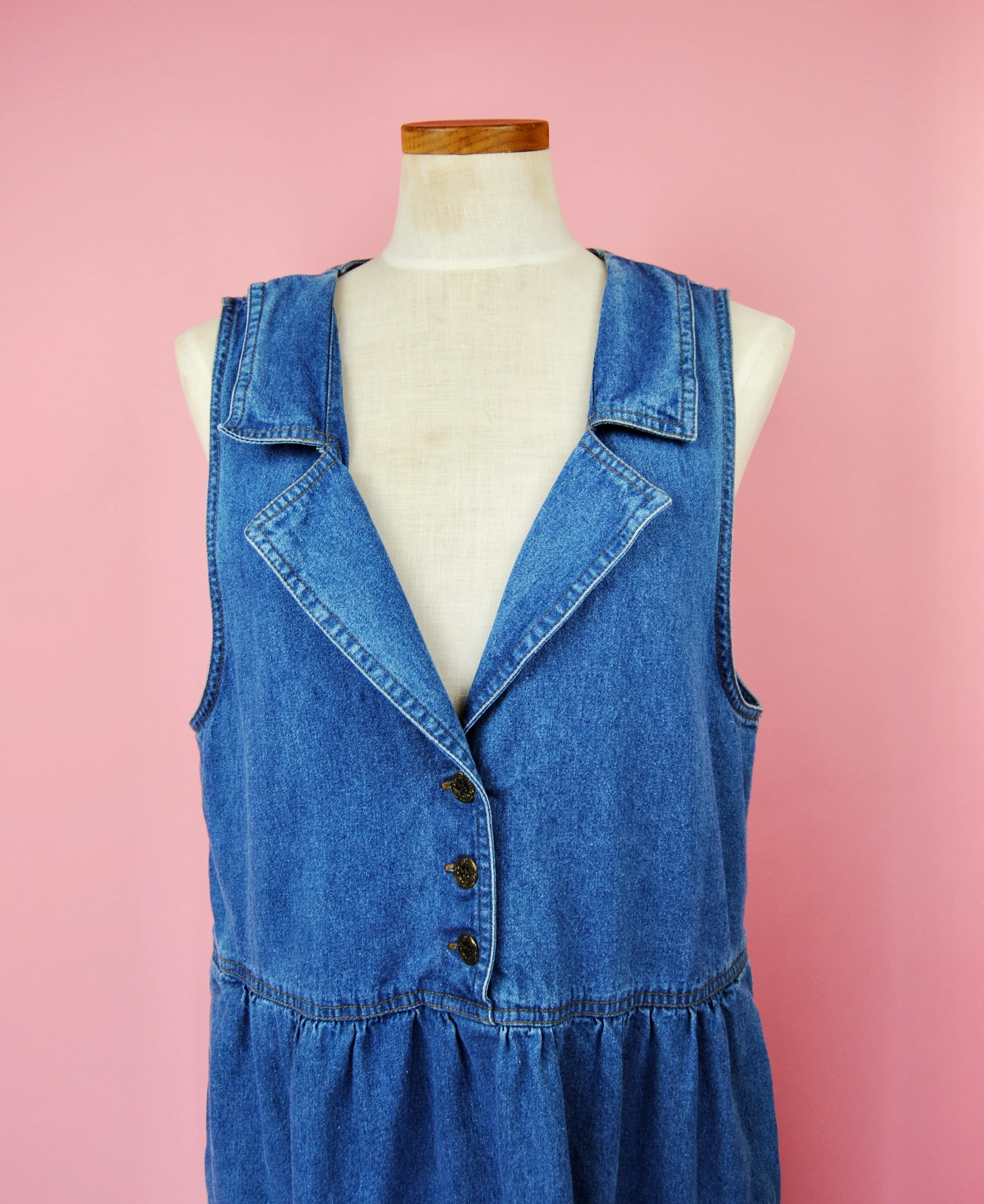 80s/90s Denim Dress With Pockets By Saddlebred - Image 14