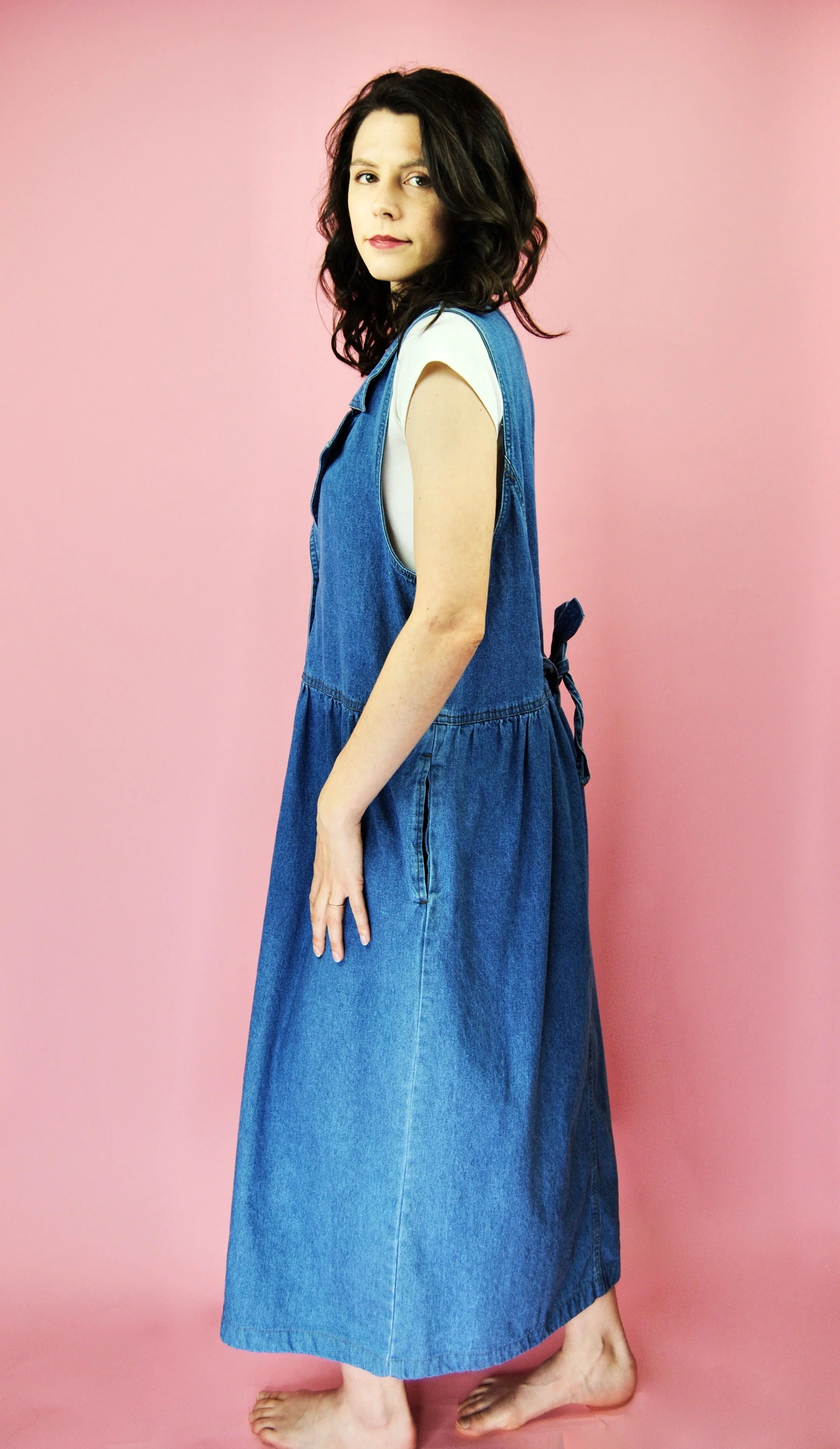 80s/90s Denim Dress With Pockets By Saddlebred - Image 9