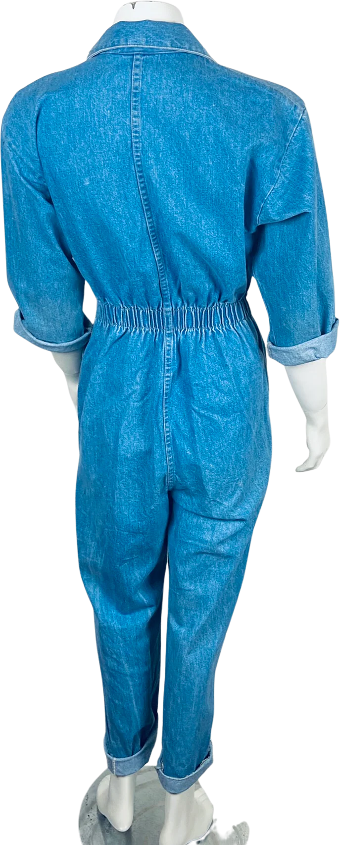 80s/90s Denim Jean Jumpsuit Coveralls M Flight Suit By Ideas - Image 2