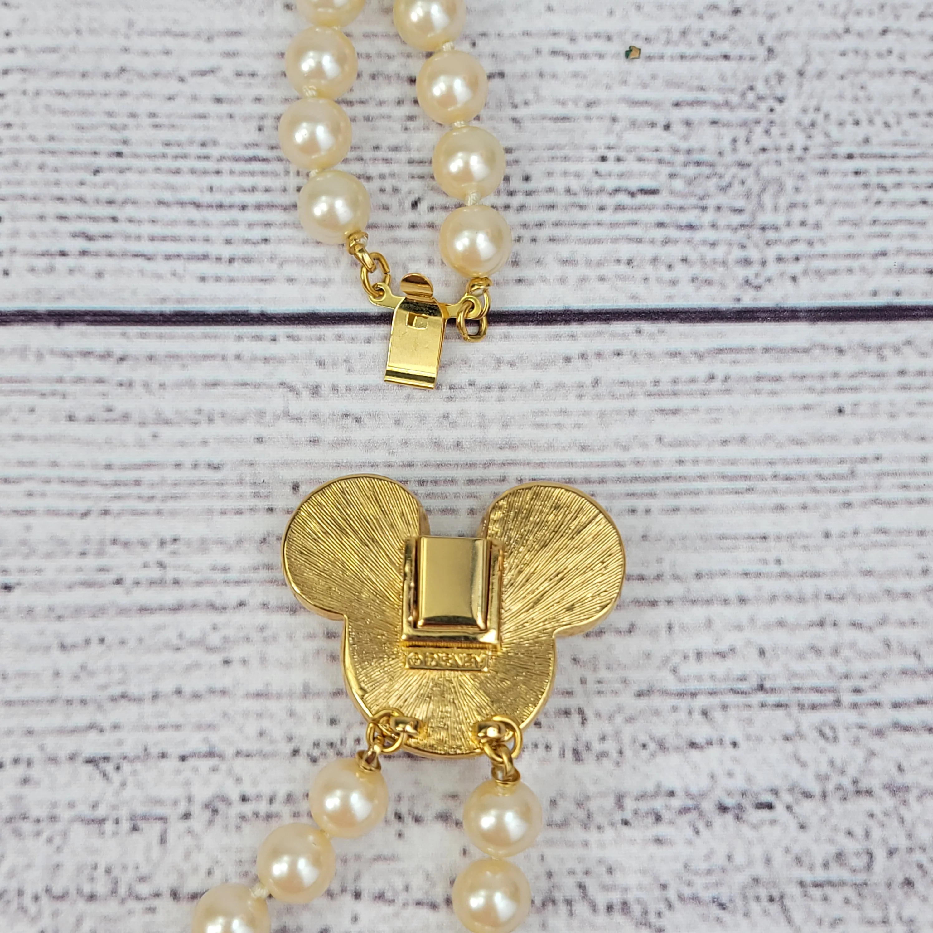 80s/90s Disney Mickey Double Strand Faux Pearl Necklace By Disney - Image 5