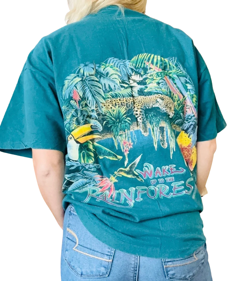 80s/90s Double Sided Single Stitch Rainforest T-shirt By Habitat - Image 2