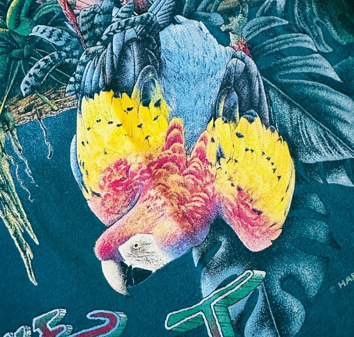 80s/90s Double Sided Single Stitch Rainforest T-shirt By Habitat - Image 6