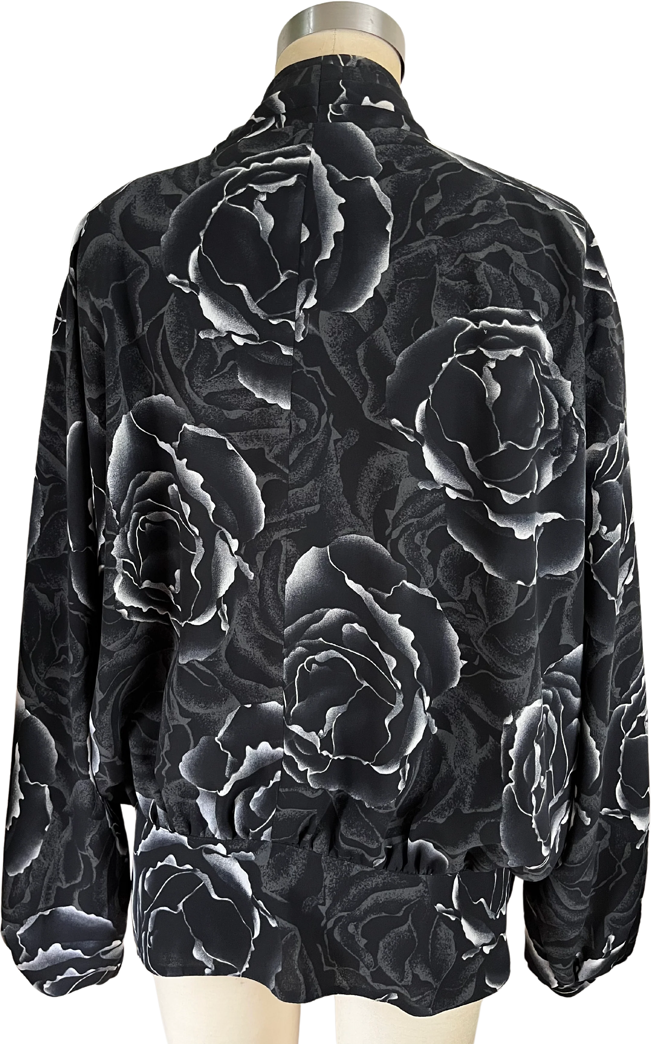80s/90s Drapey Painter Blouse Rosebud Floral Blouse Wrap By Chaus - Image 2