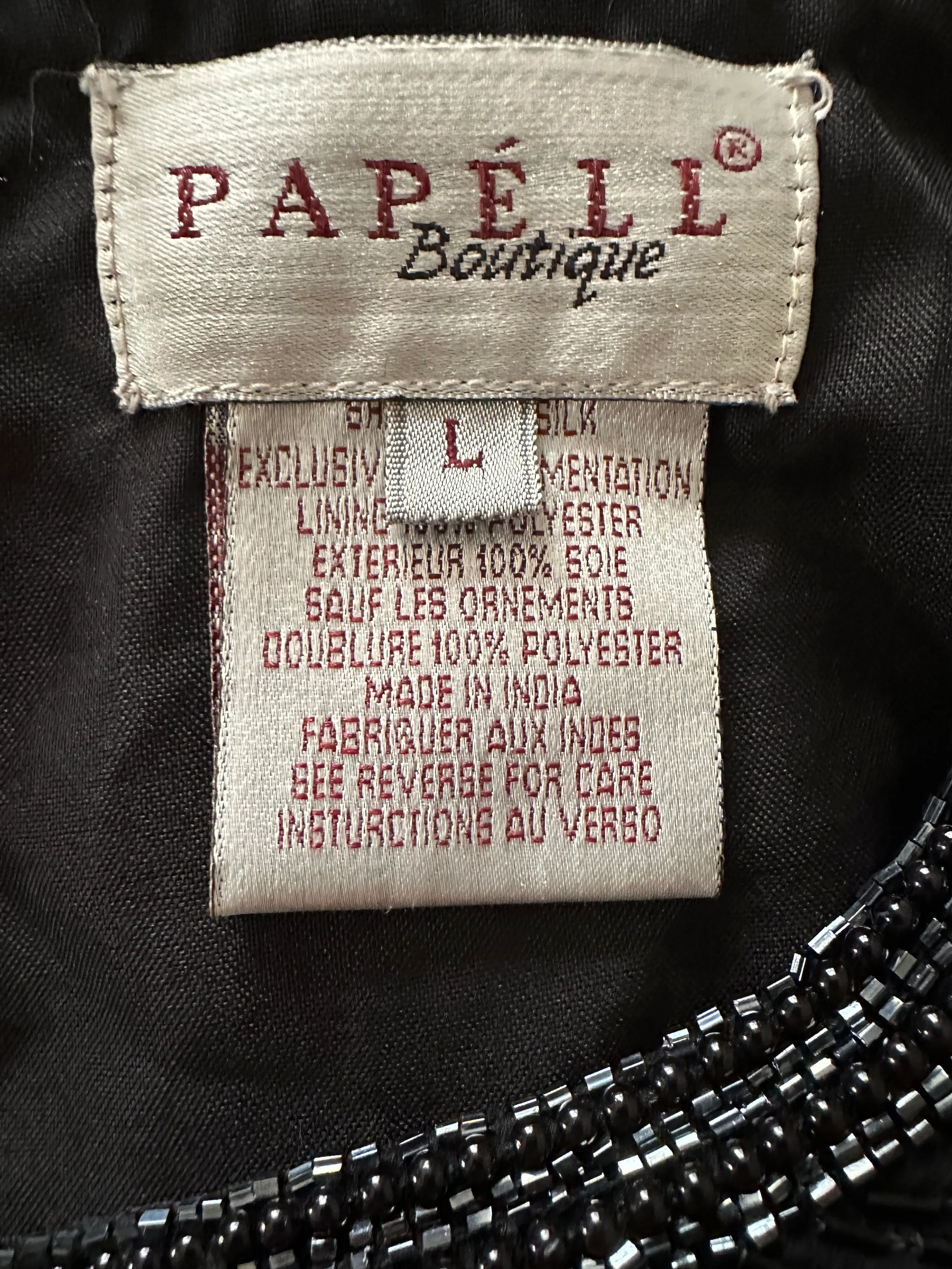 80s/90s Dressy Silk And Beaded Jacket By Papell Boutique - Image 4