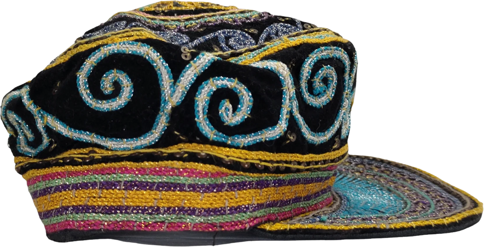 80s/90s Embellished Velvet Kalaga Style Elephant Hat By Rico International - Image 2