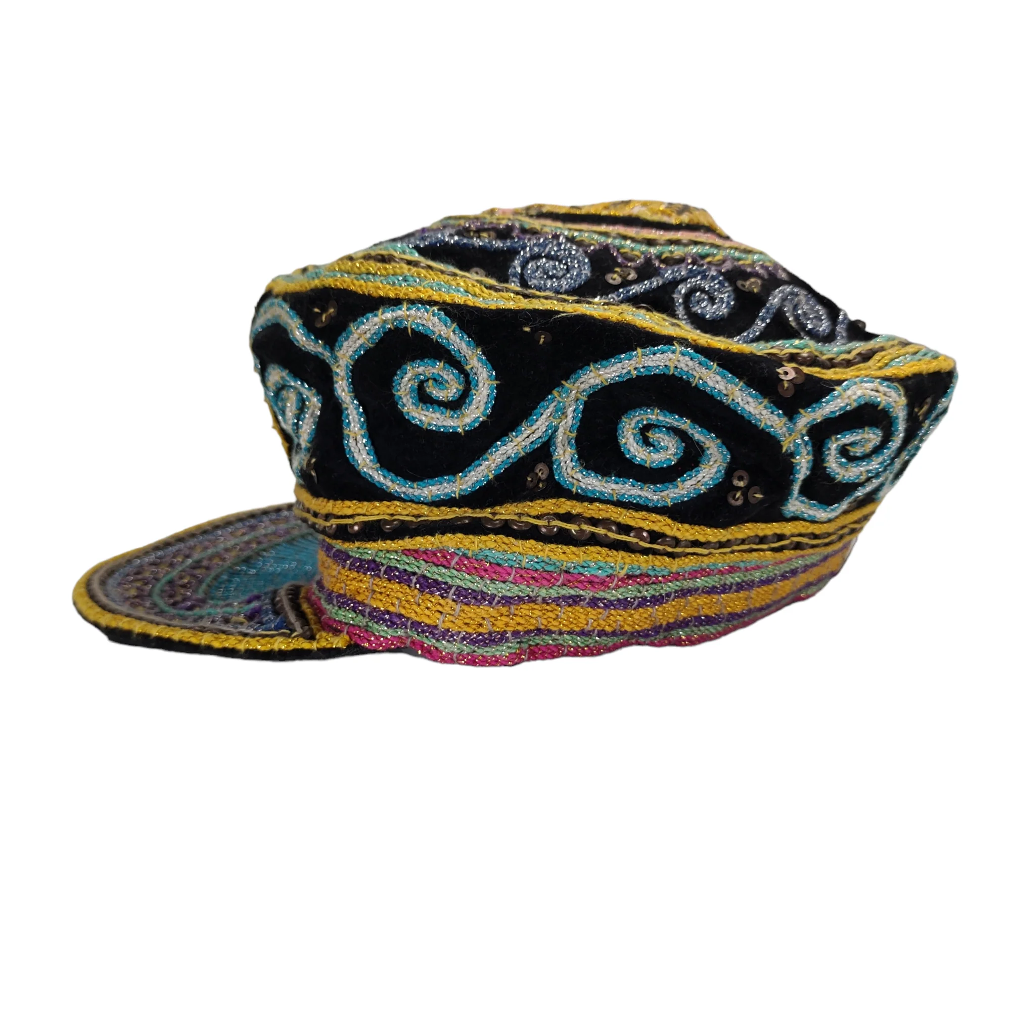 80s/90s Embellished Velvet Kalaga Style Elephant Hat By Rico International - Image 5