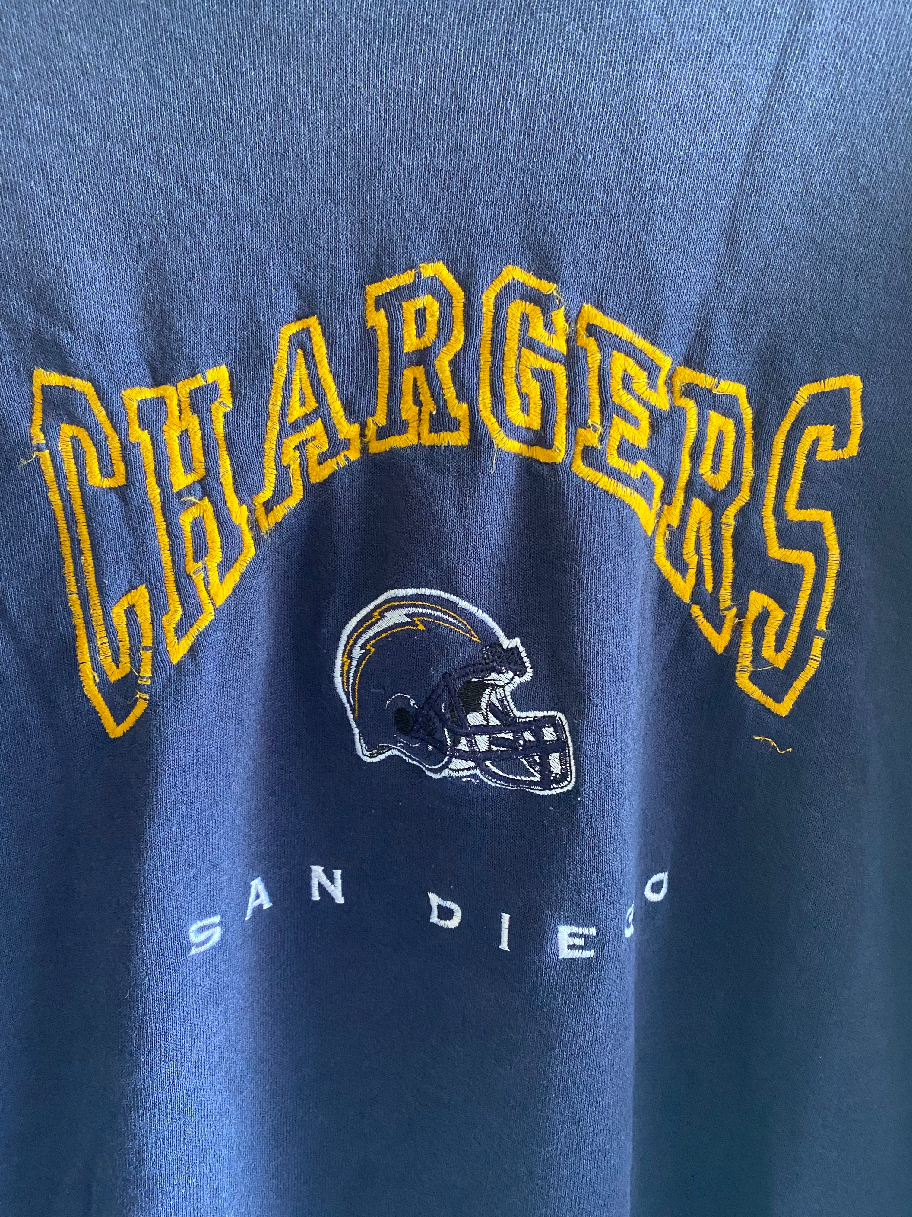 80s/90s Embroidered Chargers Pullover Sweater Football By Lee - Image 3