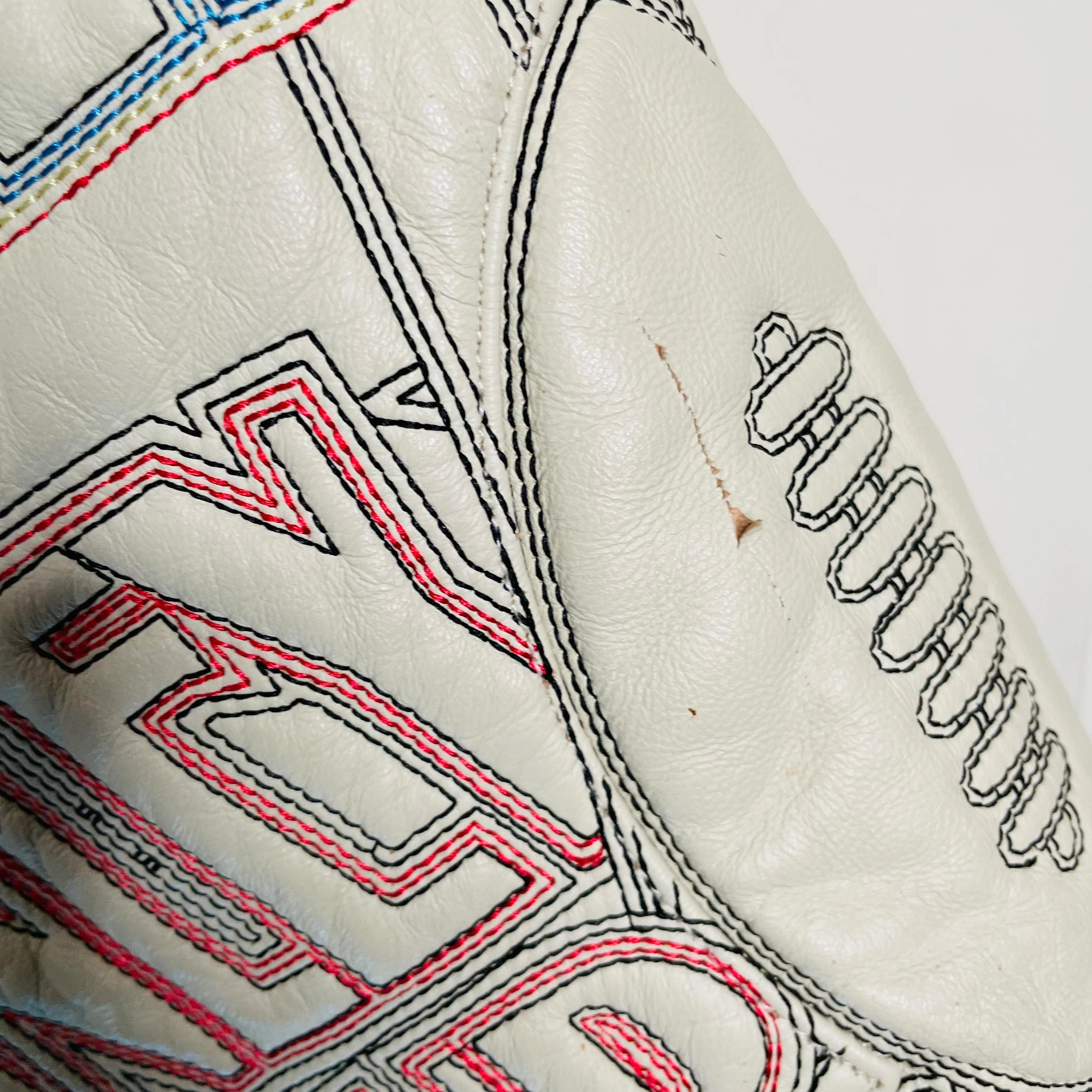 90s/00s Embroidered Leather Bomber Jacket By Al Wissam - Image 3