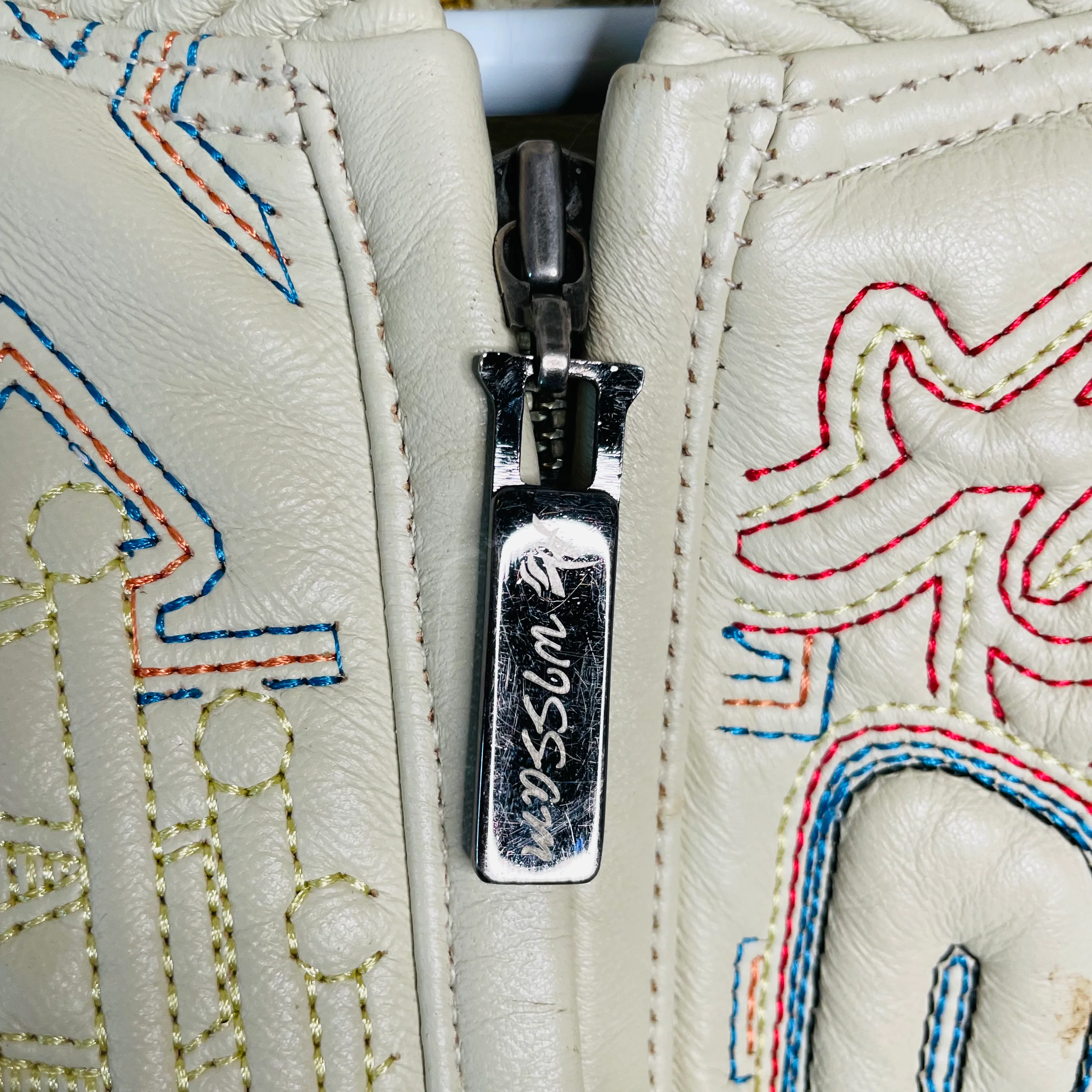 90s/00s Embroidered Leather Bomber Jacket By Al Wissam - Image 9